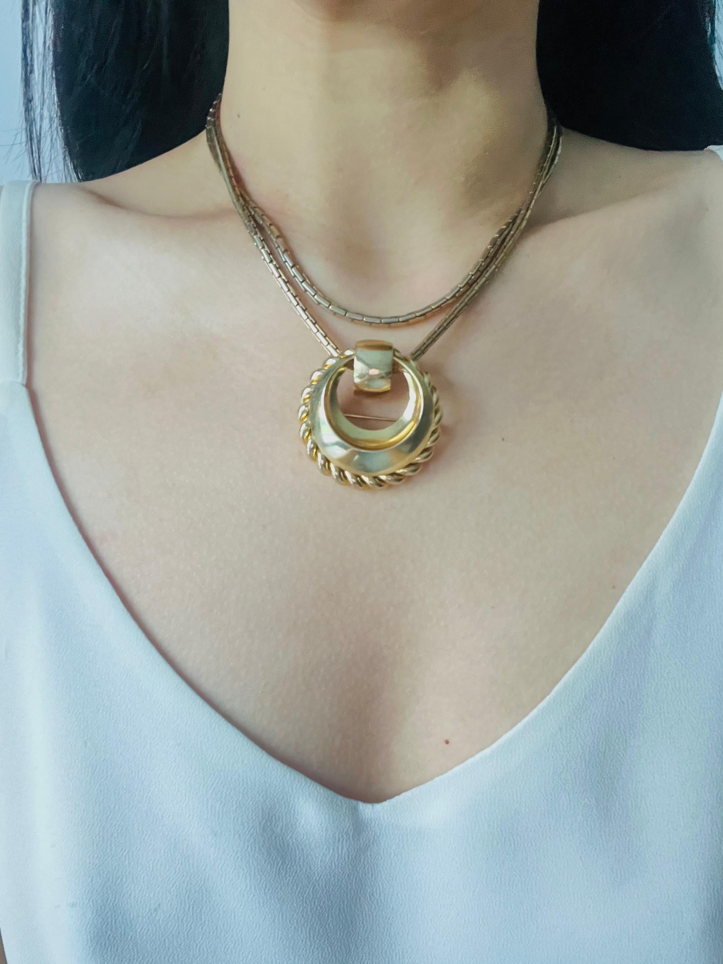 Christian Dior GROSSE Collar largo con bisagra versátil de los años 70 Pulsera 4