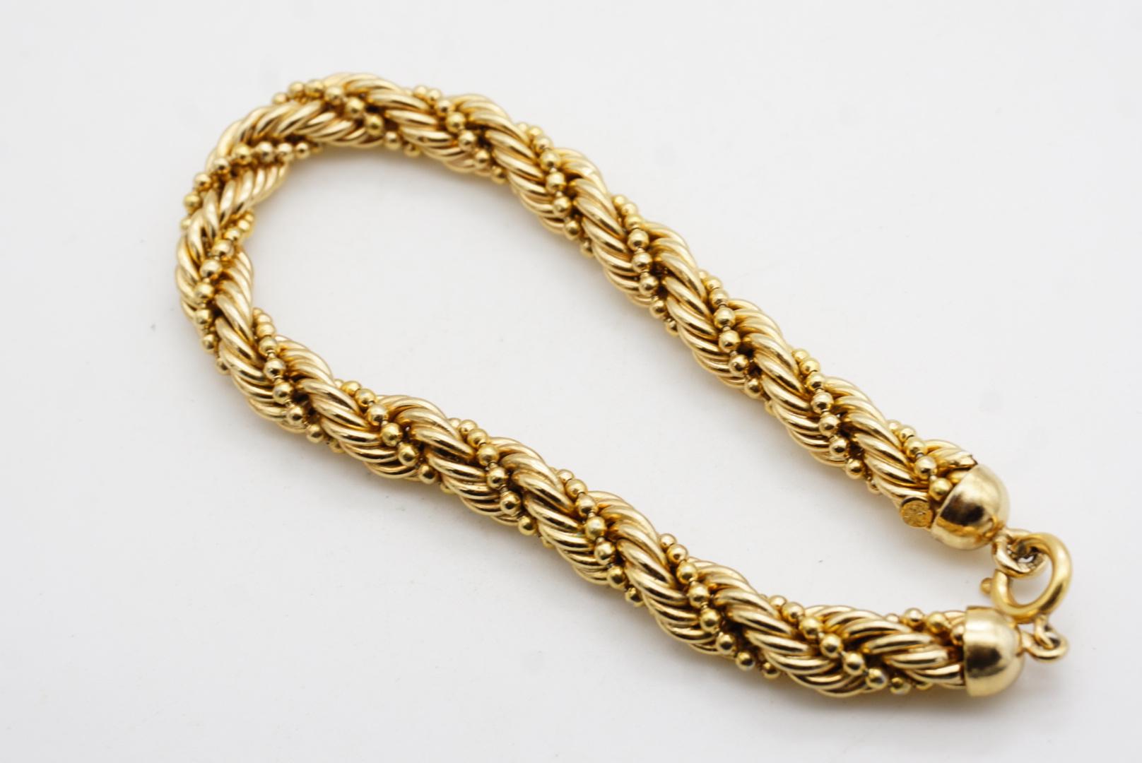 Christian Dior GROSSE 1970er Jahre Vintage Classic Swirl Twist Rope Chain Gold Bracelet im Angebot 6