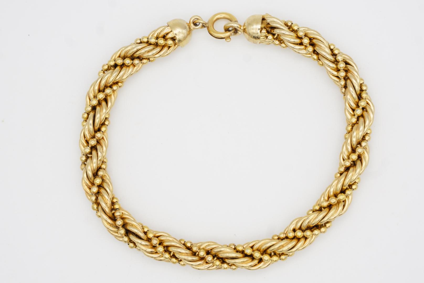 Christian Dior GROSSE 1970er Jahre Vintage Classic Swirl Twist Rope Chain Gold Bracelet im Angebot 3