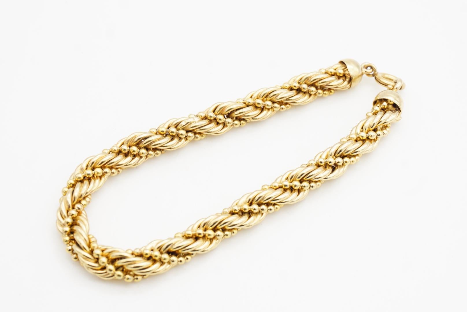 Christian Dior GROSSE 1970er Jahre Vintage Classic Swirl Twist Rope Chain Gold Bracelet im Angebot 4