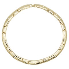 Christian Dior GROSSE 1970s Vintage Crystals Glow Link Choker Collar Necklace