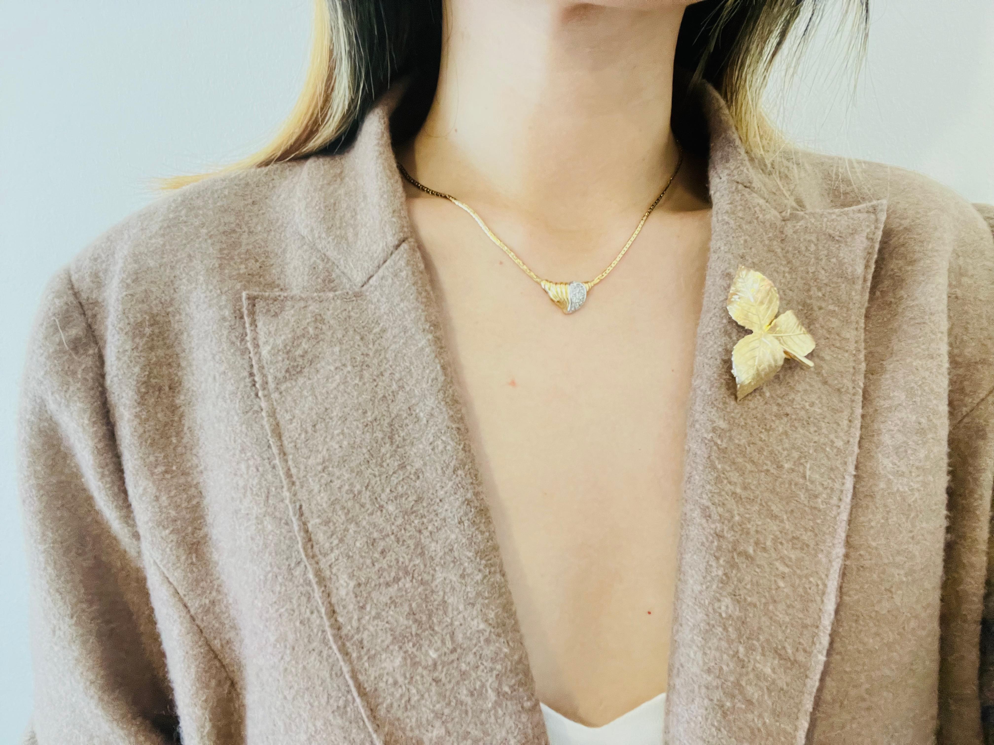 Women's or Men's Christian Dior GROSSE 1970s Vintage Crystals Silver Gold Heart Pendant Necklace
