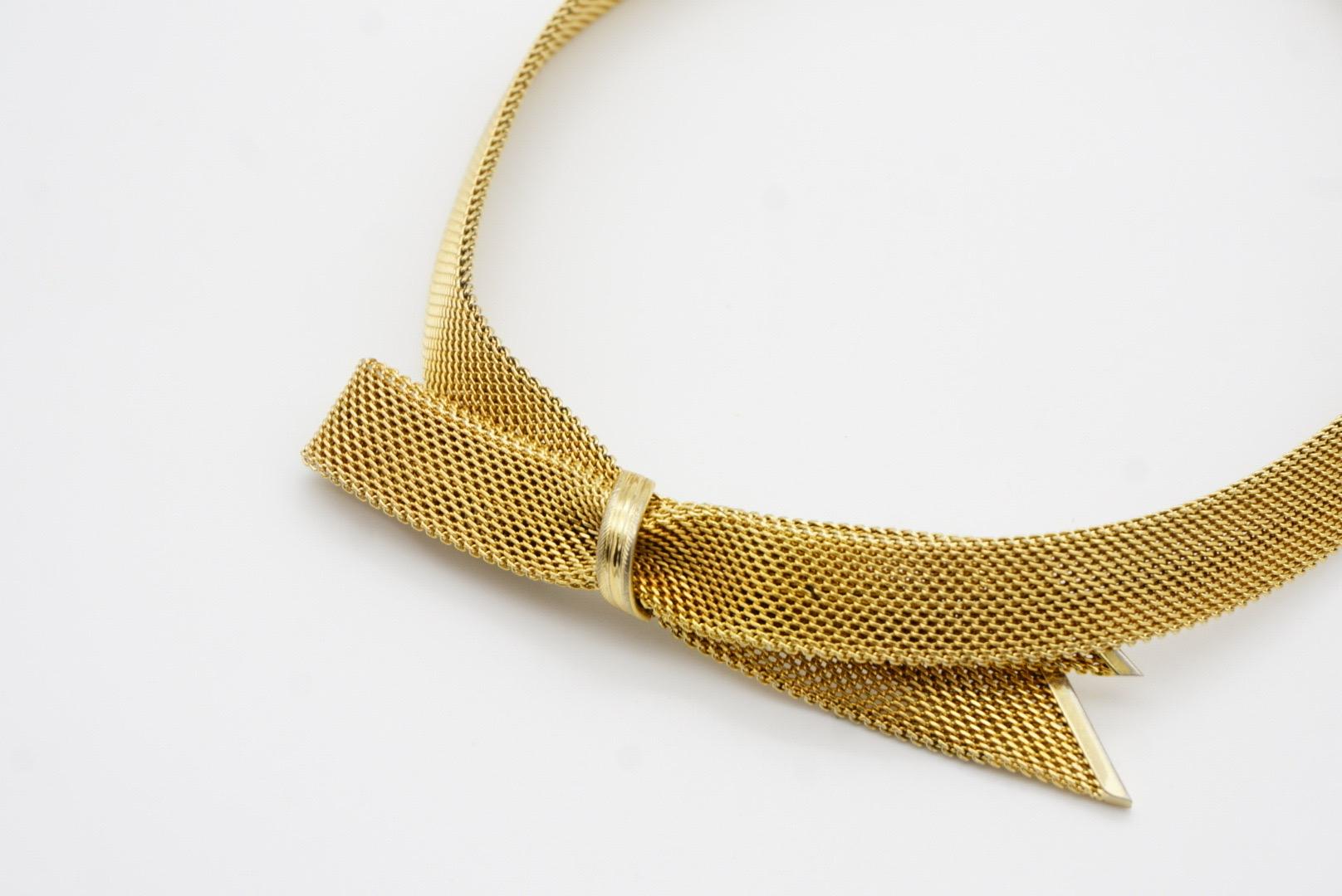 Christian Dior GROSSE, collier Omega tissé vintage en maille avec nœud papillon et ruban, années 1970 en vente 6