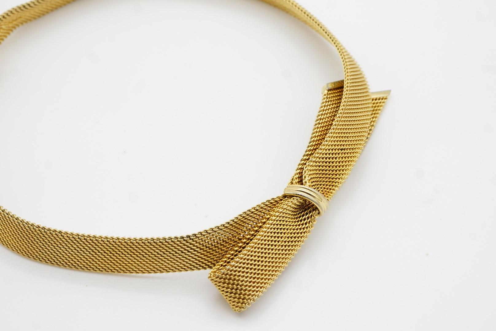 Christian Dior GROSSE, collier Omega tissé vintage en maille avec nœud papillon et ruban, années 1970 en vente 7
