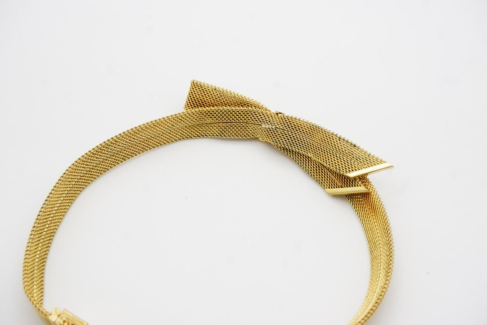 Christian Dior GROSSE, collier Omega tissé vintage en maille avec nœud papillon et ruban, années 1970 en vente 9
