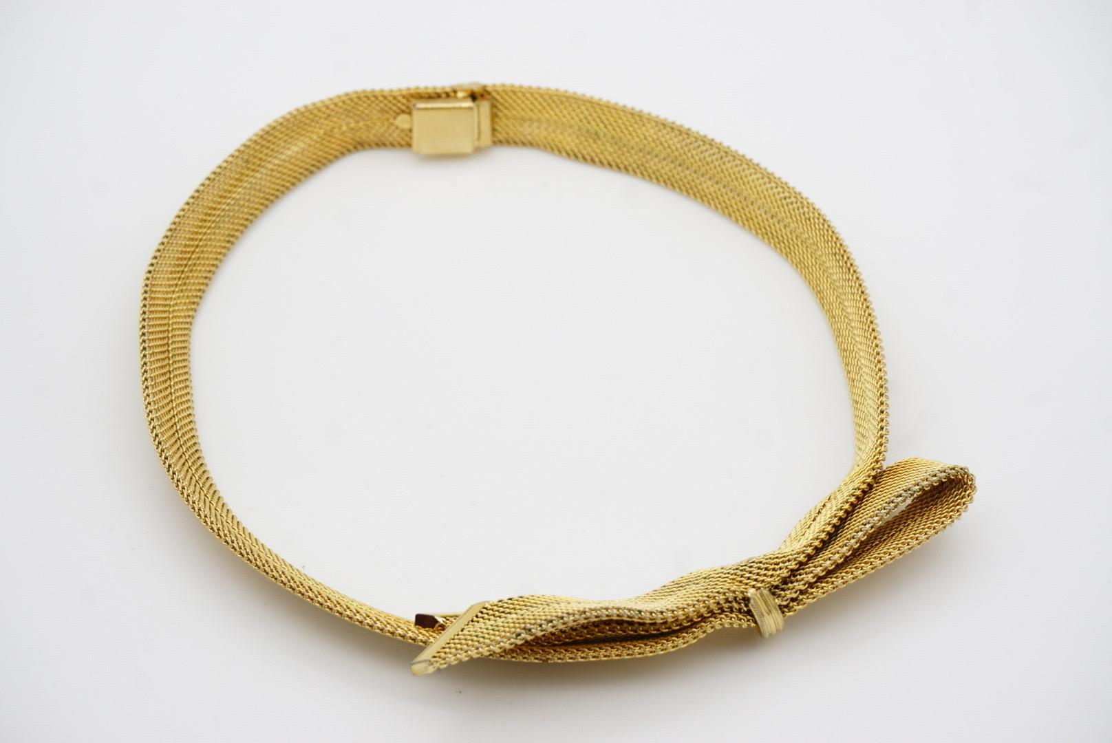 Christian Dior GROSSE, collier Omega tissé vintage en maille avec nœud papillon et ruban, années 1970 en vente 10