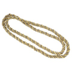 Christian Dior GROSSE 1972 Gold Silber Spirale dickes Seil lange Halskette