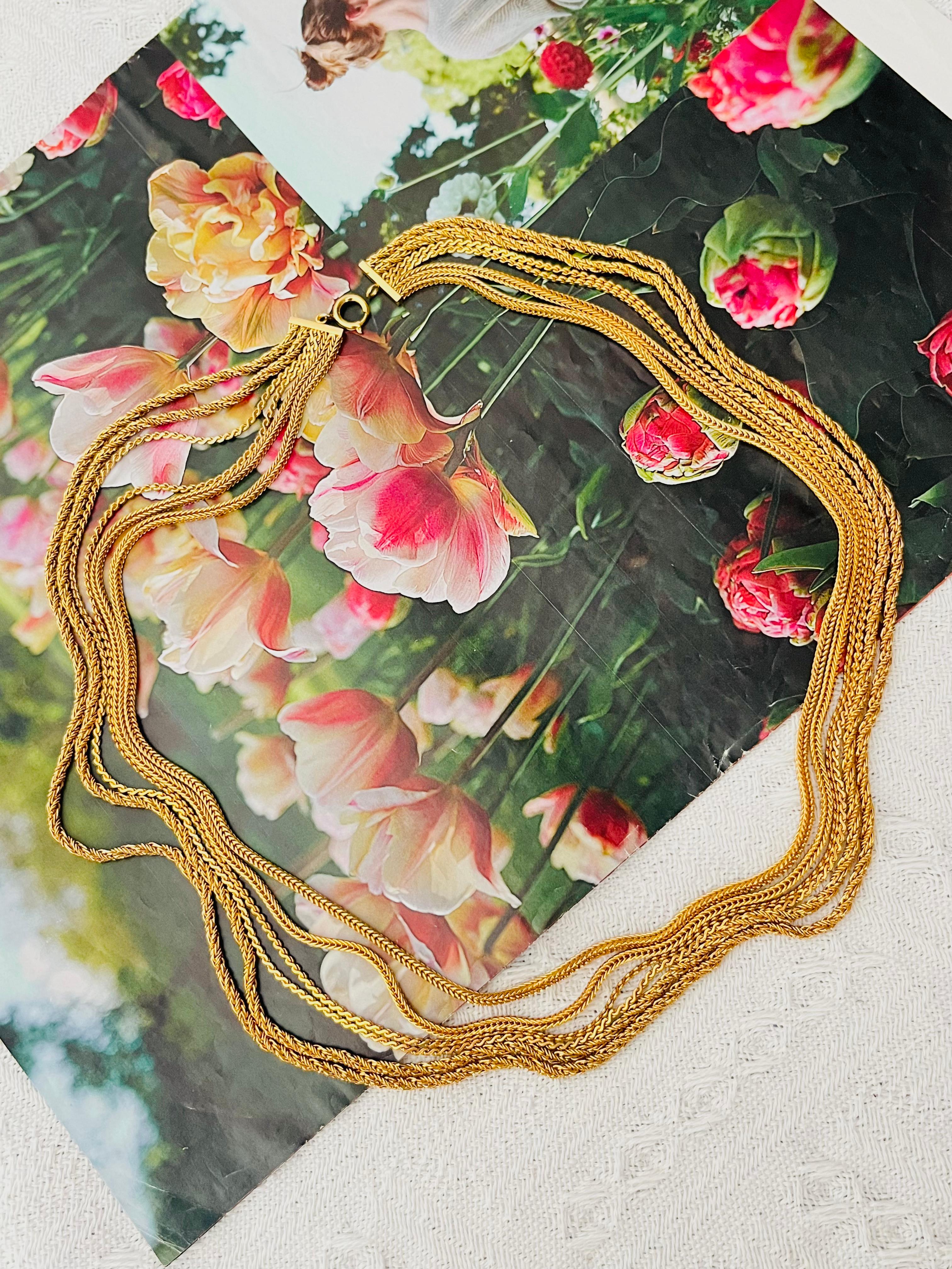 Art Déco Christian Dior GROSSE 1972 Collana lunga in corda di grano a sei fili in vendita