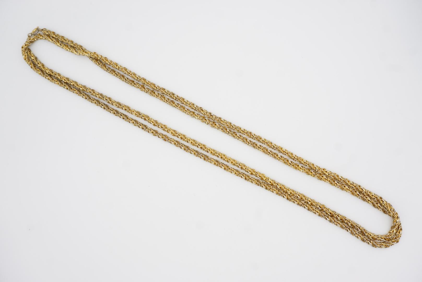 Christian Dior GROSSE 1972 Collana lunga in corda intrecciata a spirale Bracciale d'oro in vendita 7