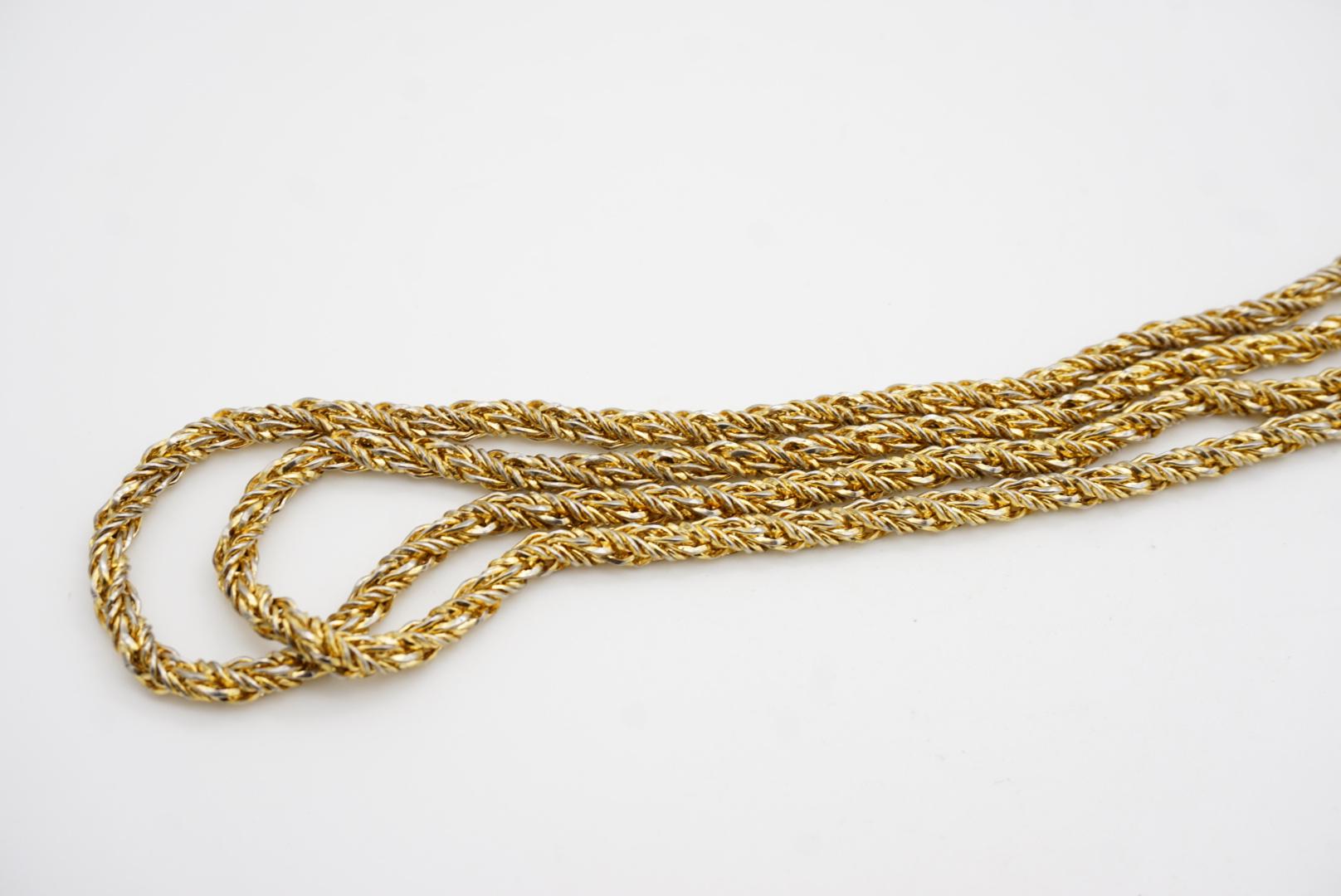 Christian Dior GROSSE 1972 Collana lunga in corda intrecciata a spirale Bracciale d'oro in vendita 8