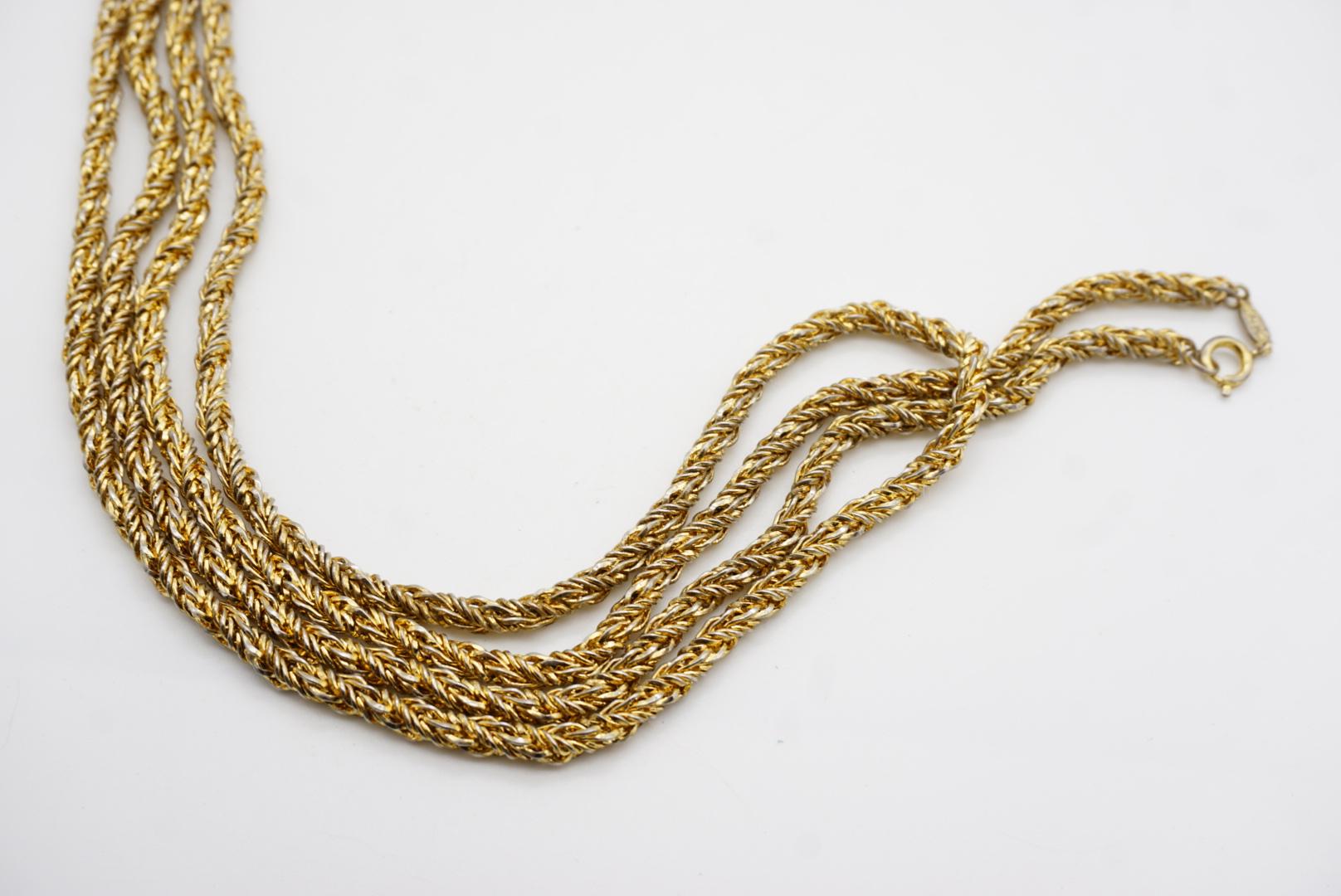 Christian Dior GROSSE 1972 Collana lunga in corda intrecciata a spirale Bracciale d'oro in vendita 9