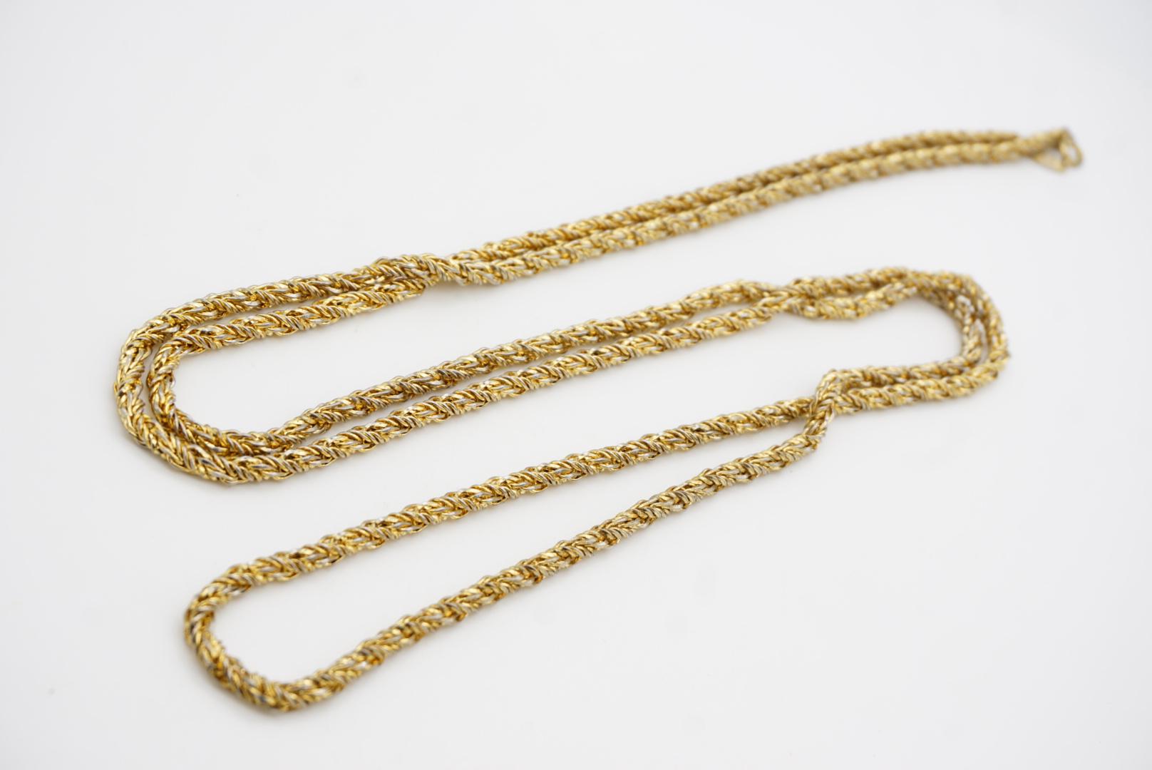 Christian Dior GROSSE 1972 Collana lunga in corda intrecciata a spirale Bracciale d'oro in vendita 11