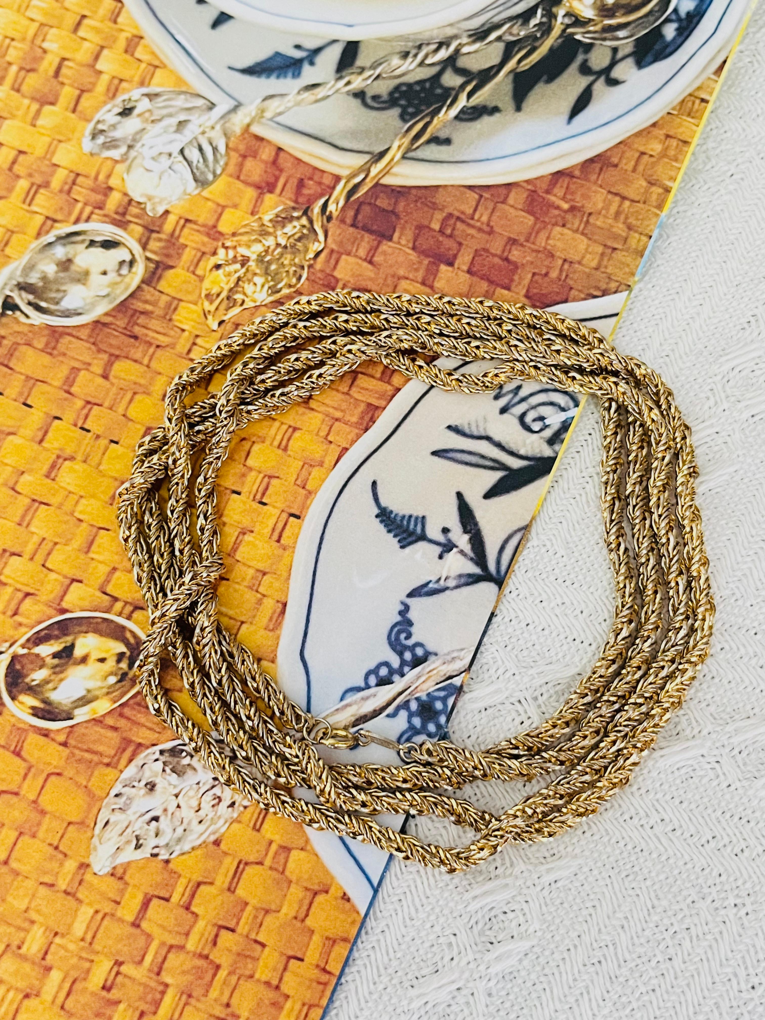 Christian Dior GROSSE 1972 Vintage Unisex Spirale Interconnessa Corda Chunky Modernista Lunga Collana Bracciale Cintura, Tono Oro

Ottime condizioni. Leggeri graffi o perdita di colore. 100% autentico.

Collana versatile e multiuso. Può essere