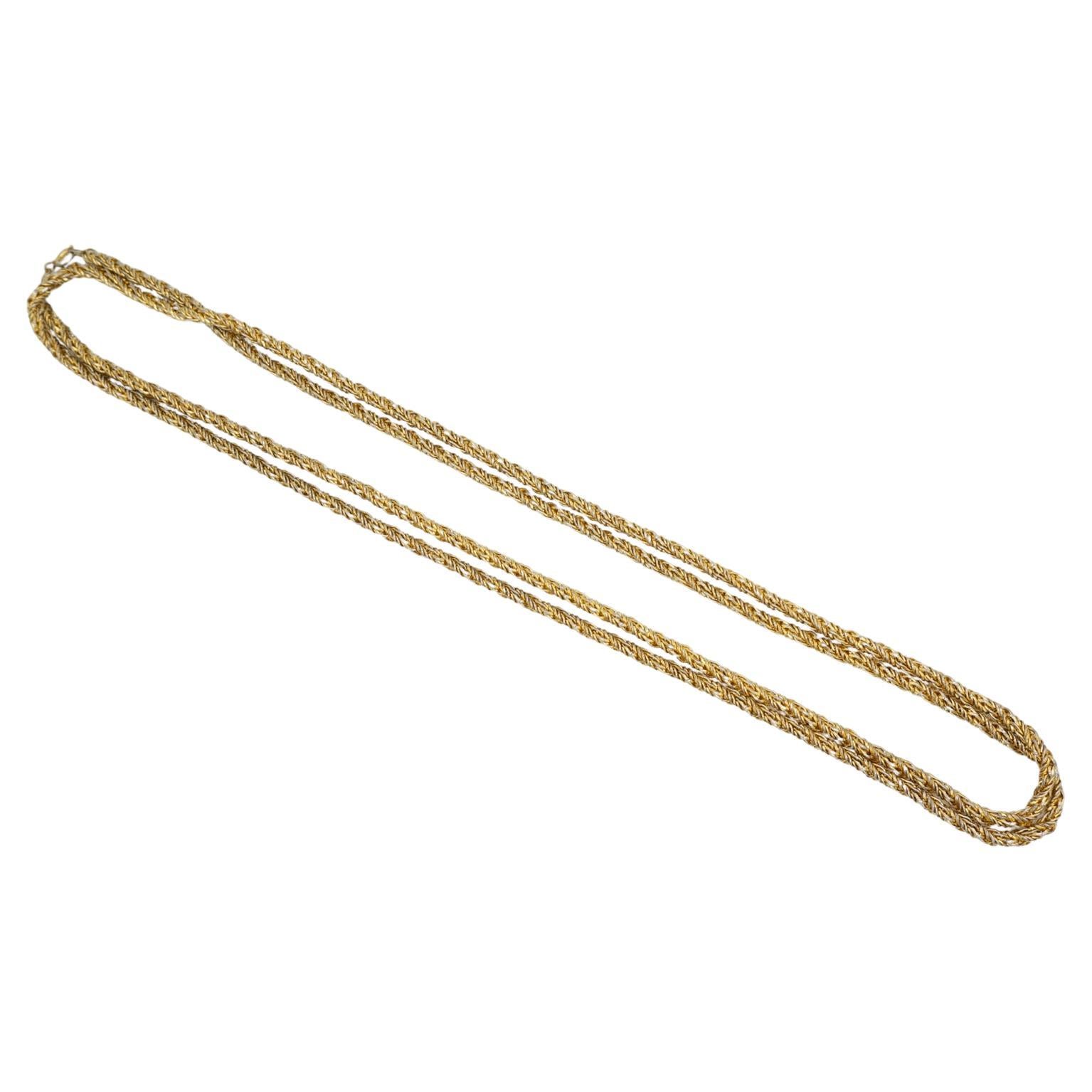 Christian Dior GROSSE 1972 Collana lunga in corda intrecciata a spirale Bracciale d'oro