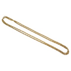 Christian Dior GROSSE 1972 Spiral Interlinked Rope Long Necklace Gold Bracelet