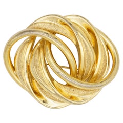 Christian Dior GROSSE 1972 Broche con 4 capas de textura y nudo entrelazado