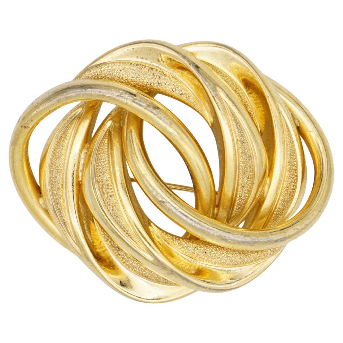 Christian Dior GROSSE 1972 Textured 4 Layers Interlocked Knot Statement Brooch