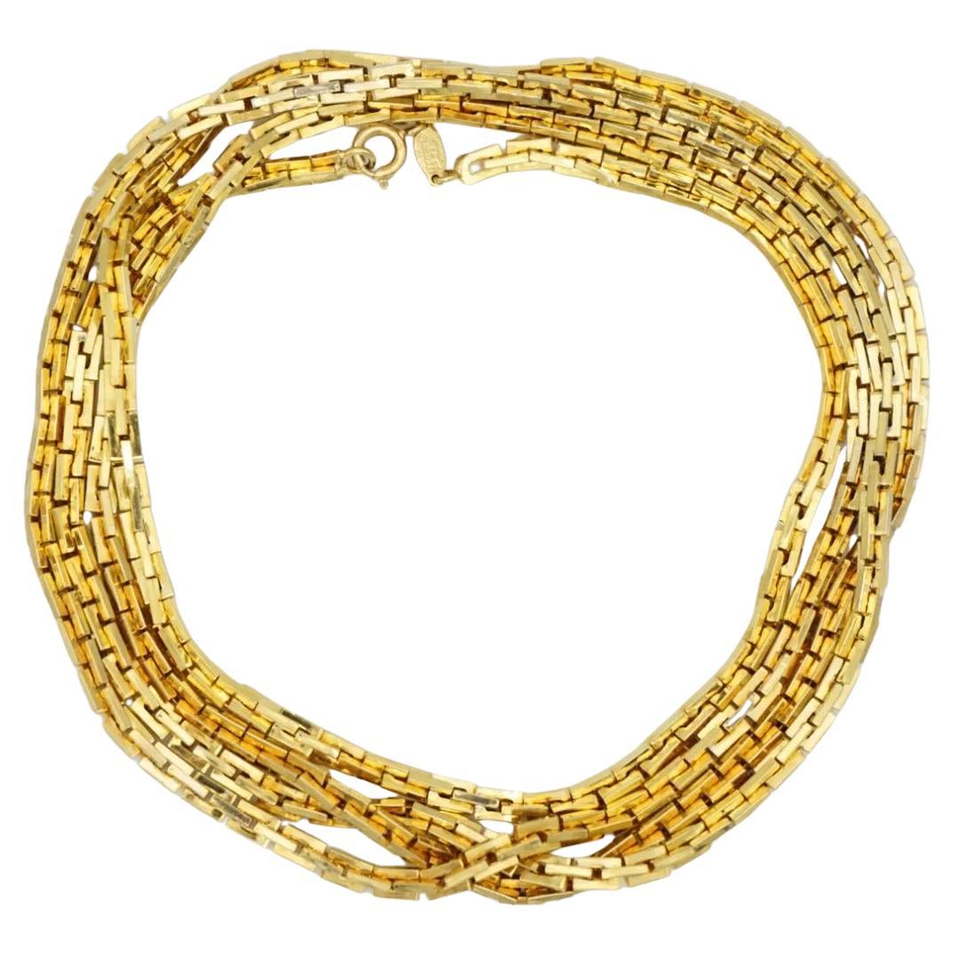 Christian Dior GROSSE 1973 Collana versatile a rettangolo extra lunga A Link in vendita