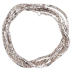 Christian Dior GROSSE 1973 Extra Long Silver Box Link Hinge Versatile Necklace Christian Dior GROSSE 1973 Extra Long Silver Box Link Hinge Versatile Necklace