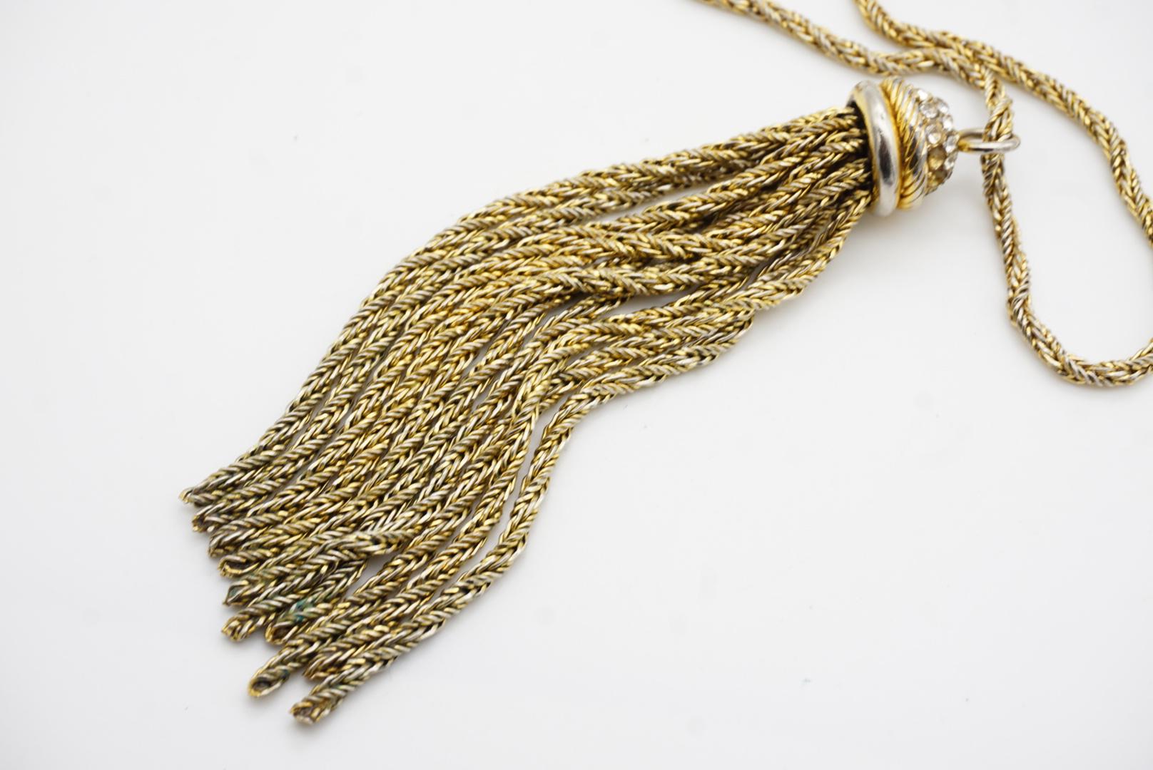 Christian Dior GROSSE, collier long en or avec chaîne tressée et cristaux à glands, 1973 en vente 7
