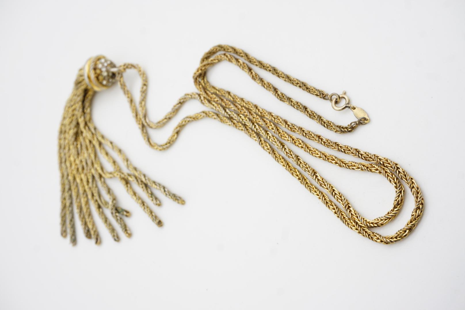 Christian Dior GROSSE, collier long en or avec chaîne tressée et cristaux à glands, 1973 en vente 8