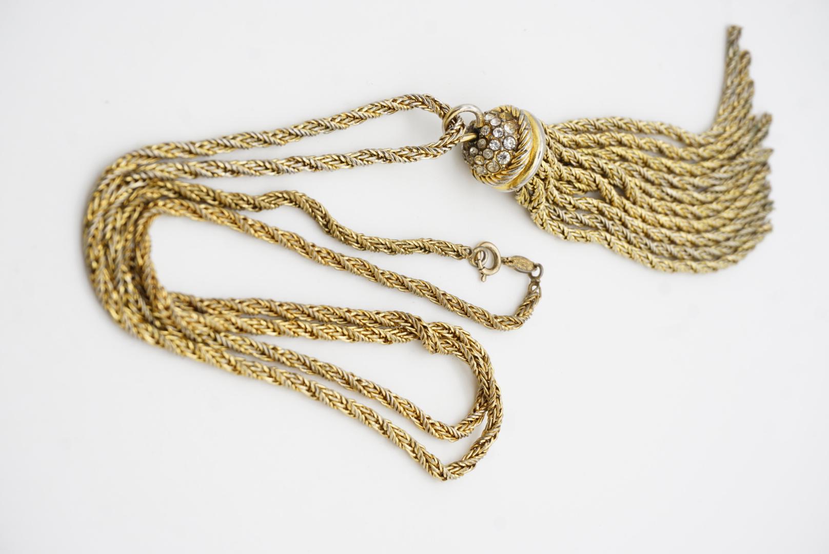 Christian Dior GROSSE, collier long en or avec chaîne tressée et cristaux à glands, 1973 en vente 10