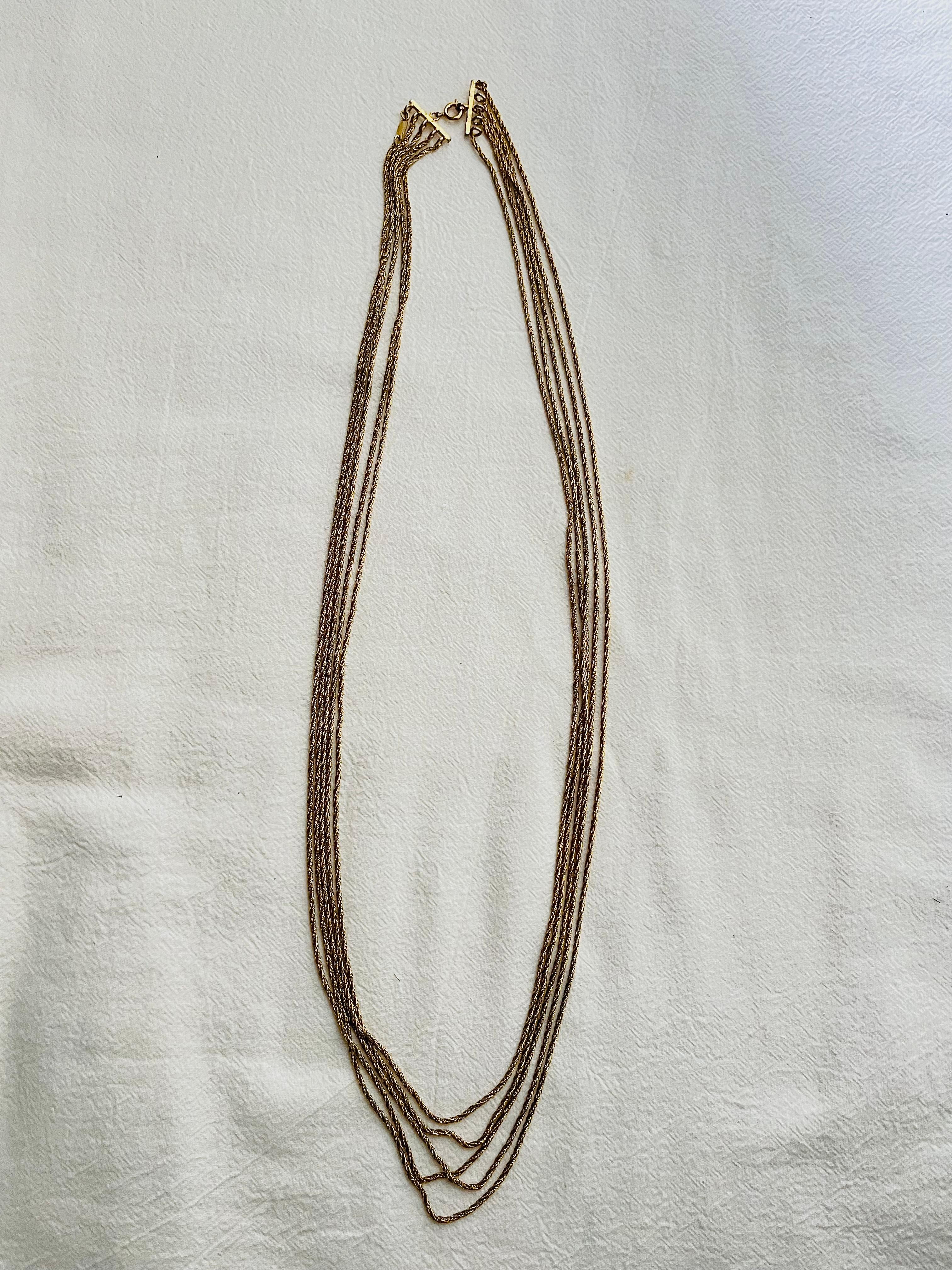 Christian Dior GROSSE 1973 Versatile 5 Strands Layer Chain Extra Long Necklace 5