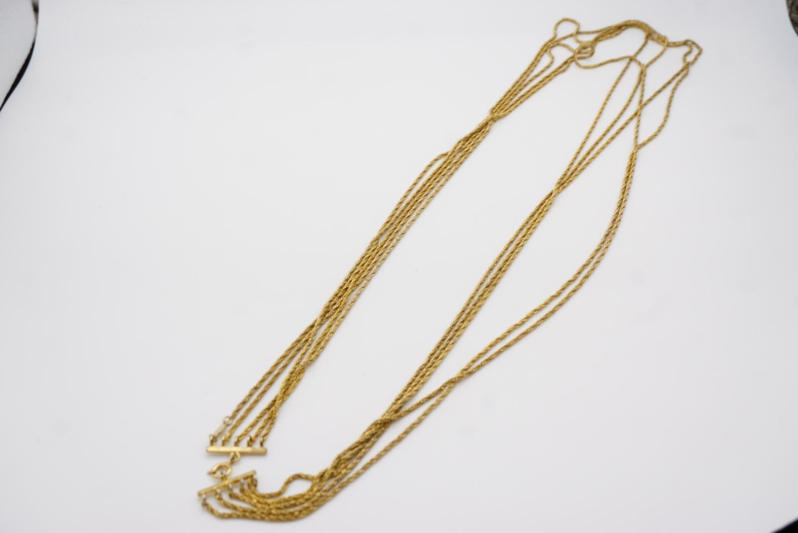 Christian Dior GROSSE 1973 Versatile 5 Strands Layer Chain Extra Long Necklace 6