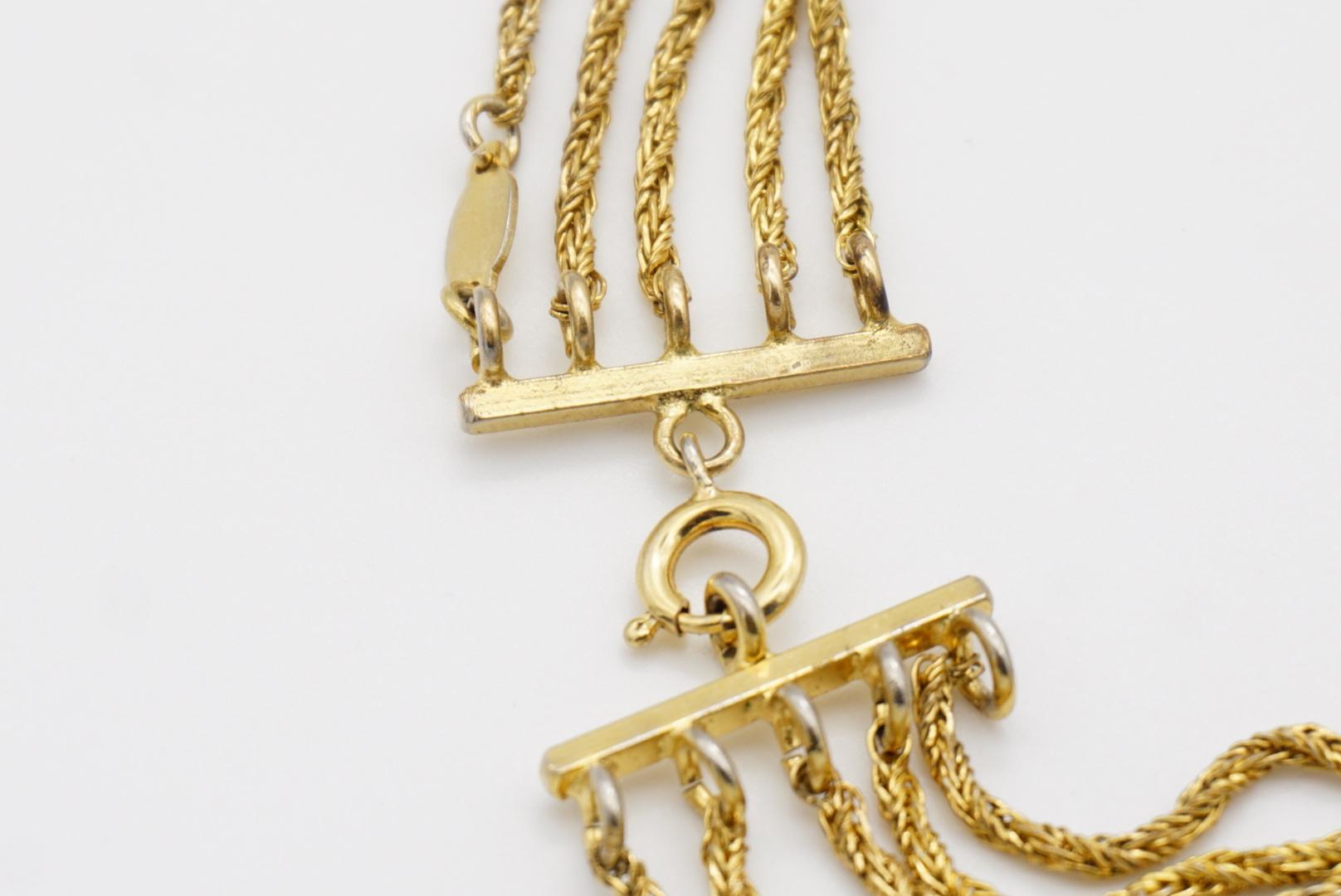 Christian Dior GROSSE 1973 Versatile 5 Strands Layer Chain Extra Long Necklace 7