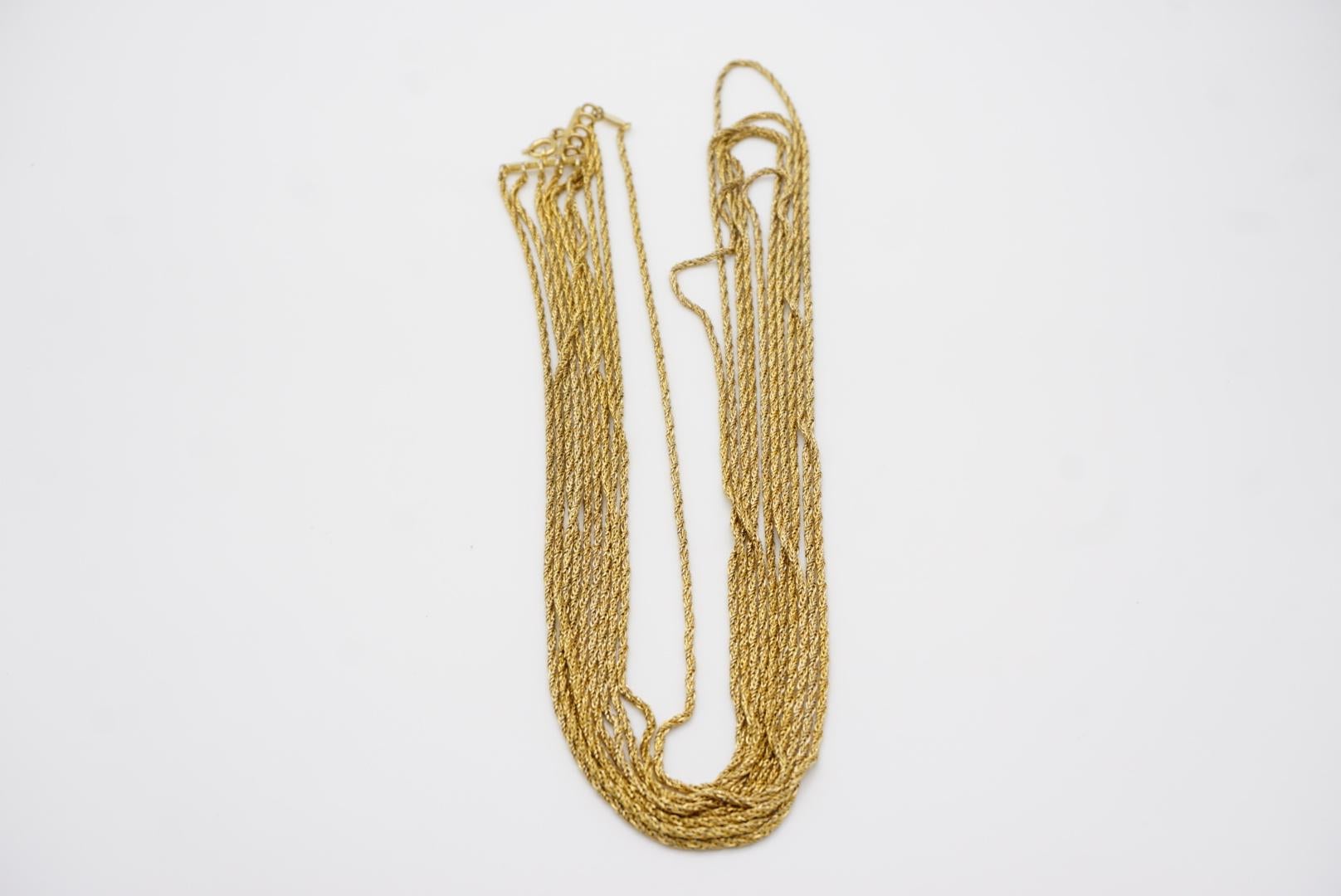 Christian Dior GROSSE 1973 Versatile 5 Strands Layer Chain Extra Long Necklace 9