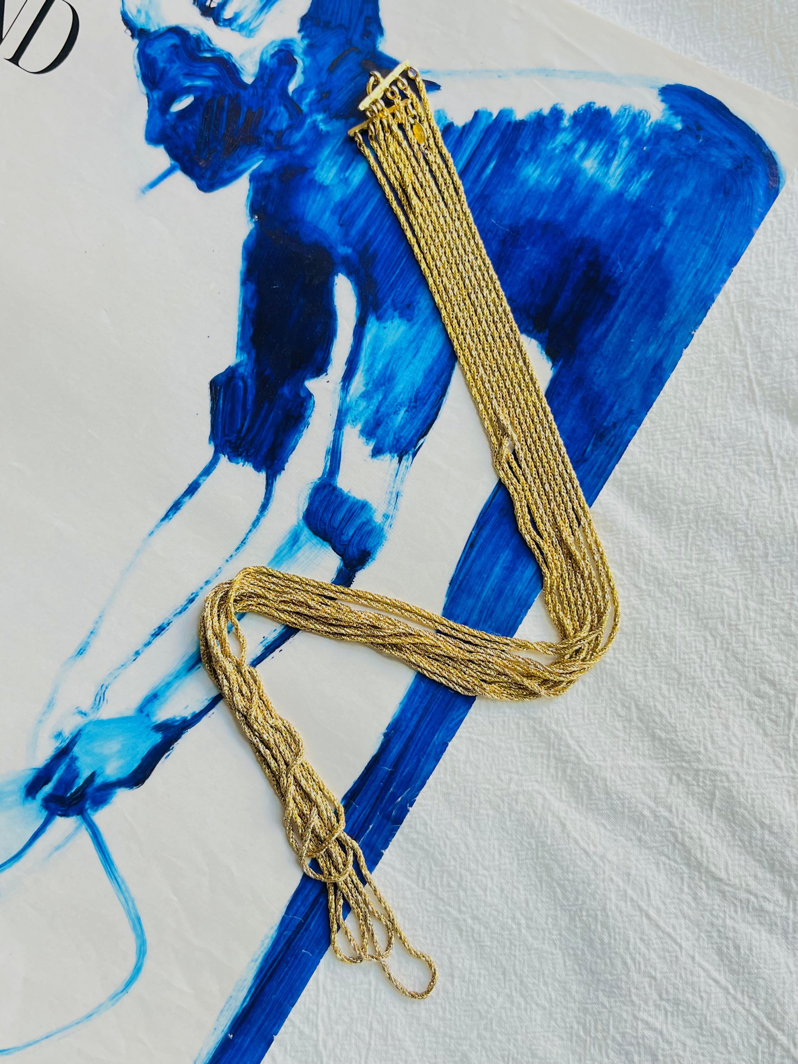 Art Nouveau Christian Dior GROSSE 1973 Versatile 5 Strands Layer Chain Extra Long Necklace