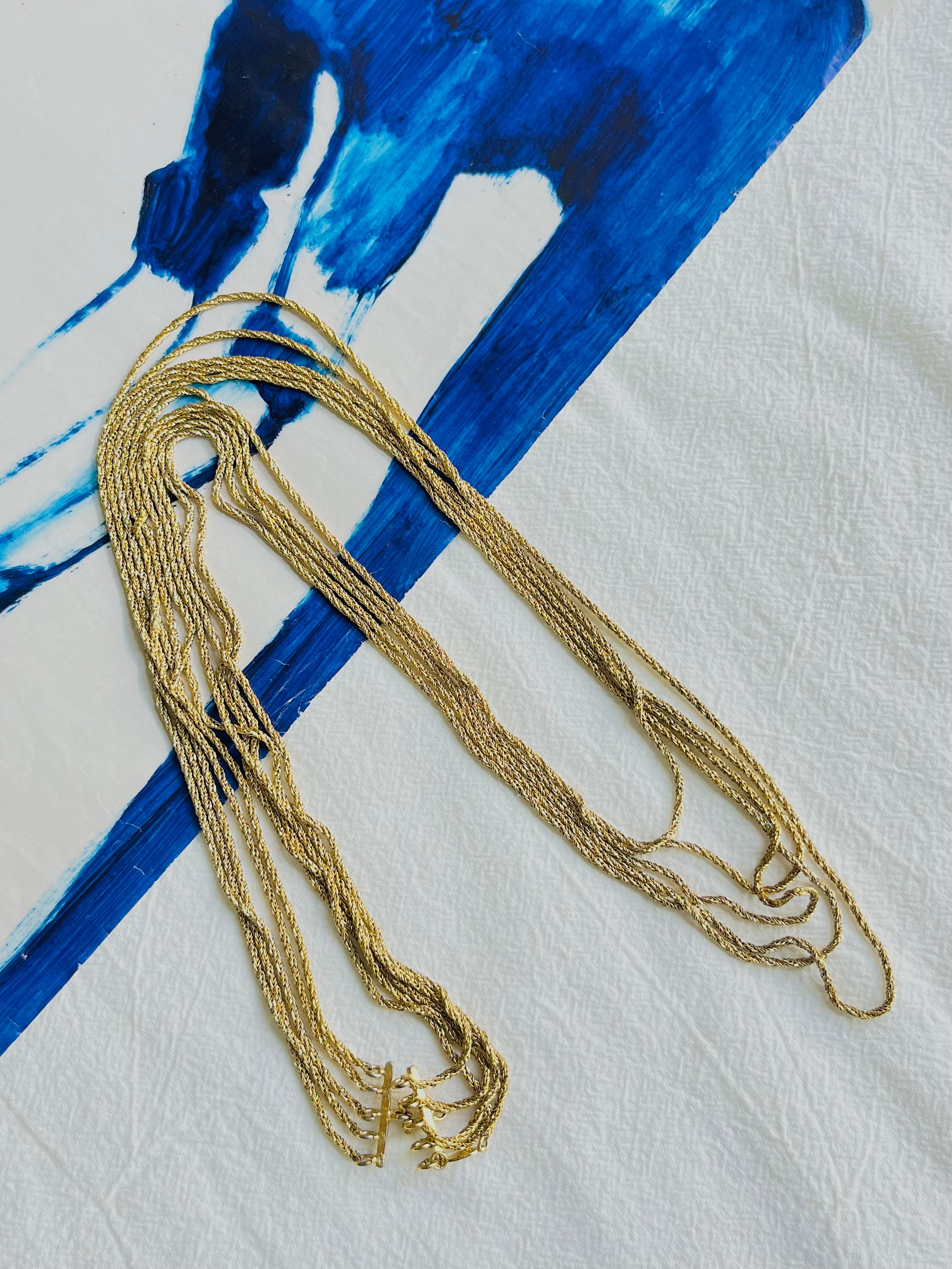 Christian Dior GROSSE 1973 Versatile 5 Strands Layer Chain Extra Long Necklace In Good Condition In Wokingham, England