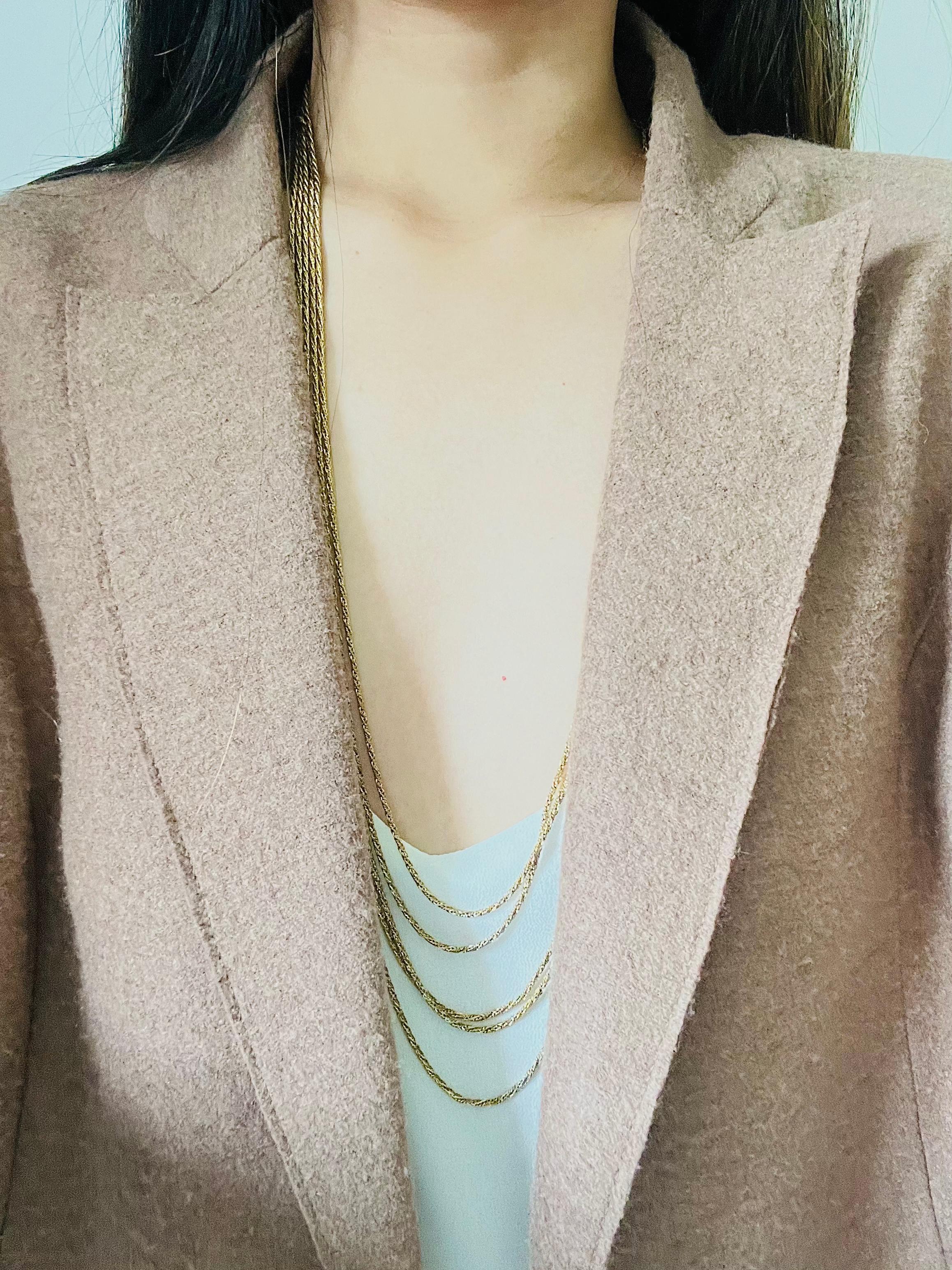 Christian Dior GROSSE 1973 Versatile 5 Strands Layer Chain Extra Long Necklace 1