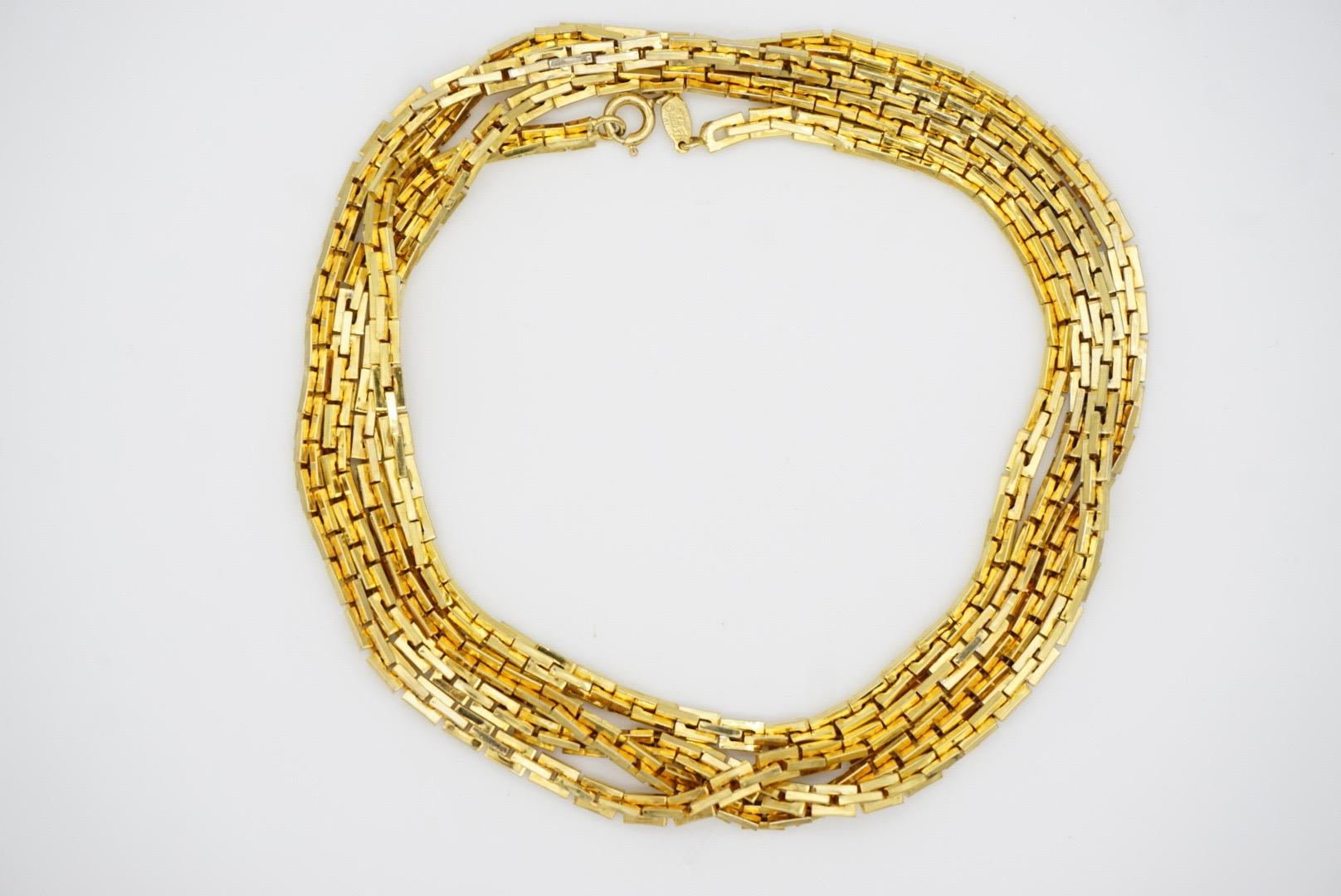 Christian Dior GROSSE 1973 Versatile Extra Long Rectangle Box Linked Necklace 5