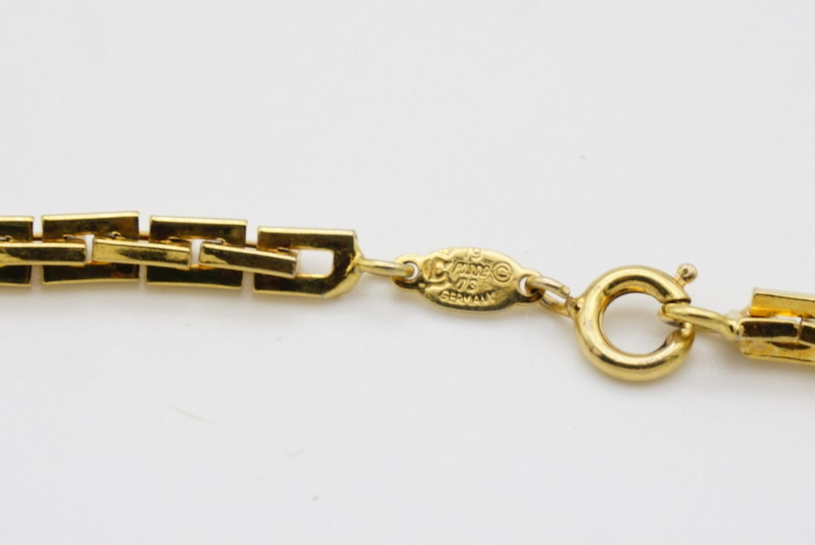 Christian Dior GROSSE 1973 Versatile Extra Long Rectangle Box Linked Necklace 6
