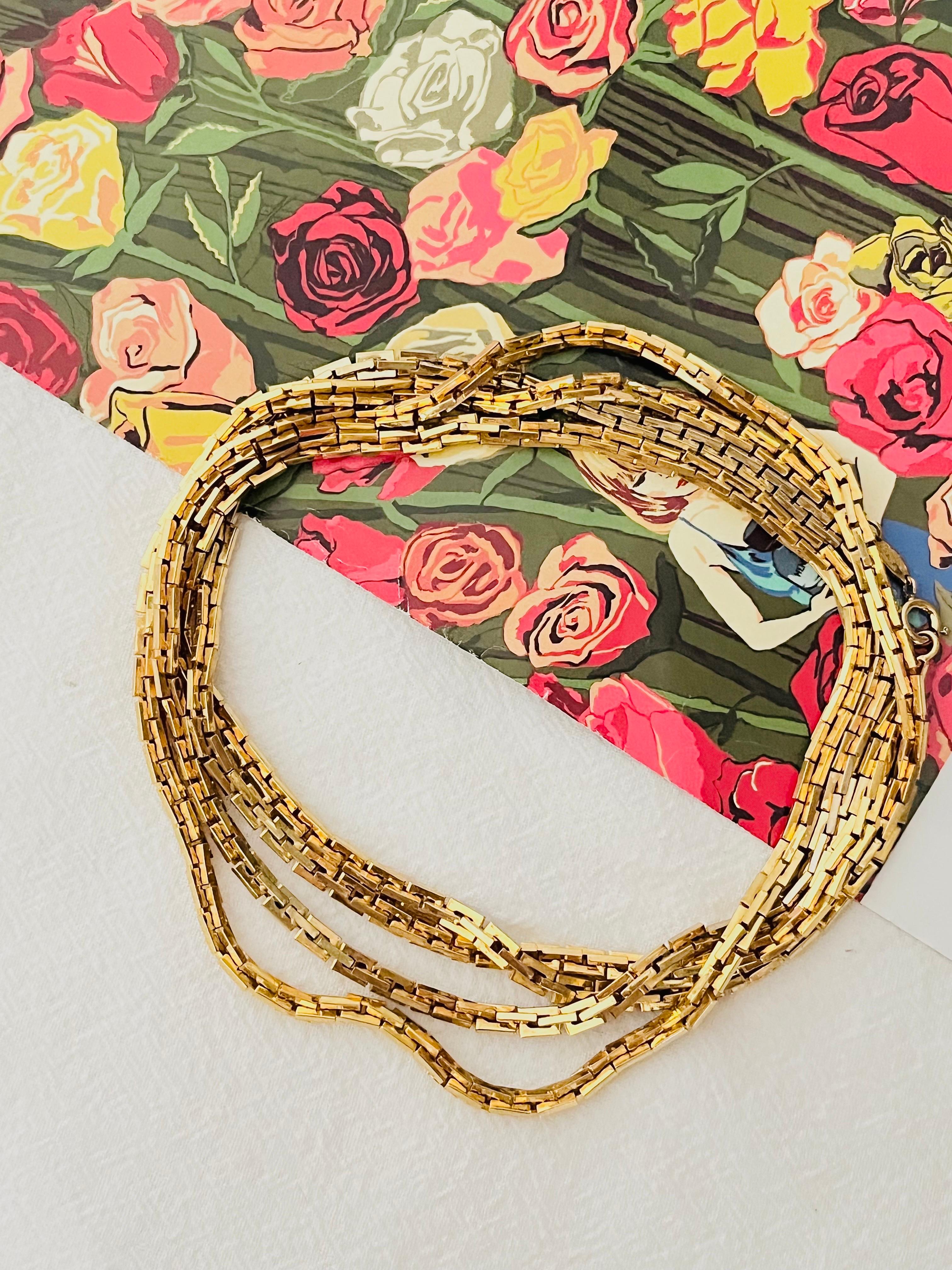 Art Déco Christian Dior GROSSE 1973 Collana versatile extra lunga a forma di rettangolo A Link in vendita