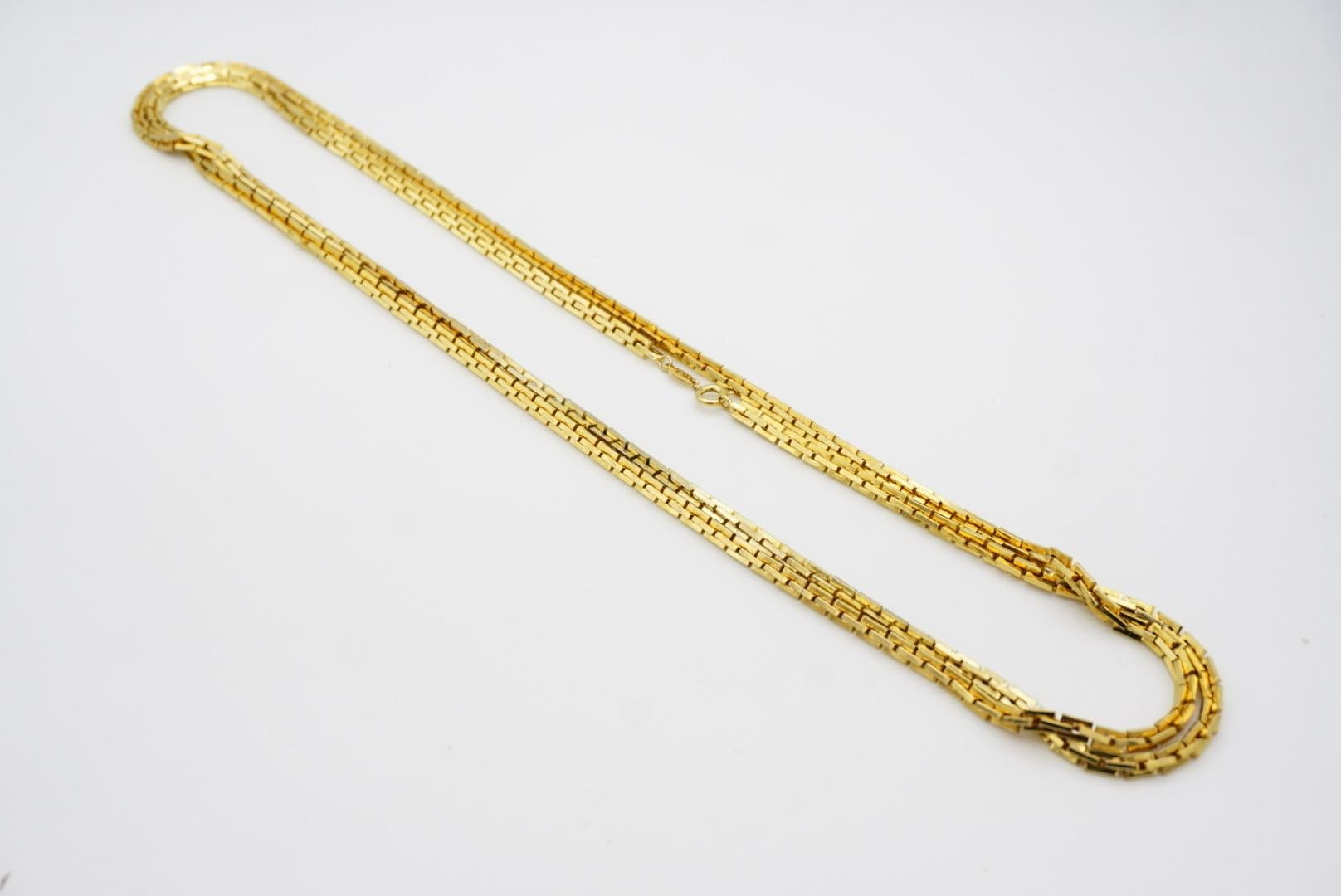 Christian Dior GROSSE 1973 Versatile Extra Long Rectangle Box Linked Necklace 4