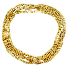 Vintage Christian Dior GROSSE 1973 Versatile Extra Long Rectangle Box Linked Necklace