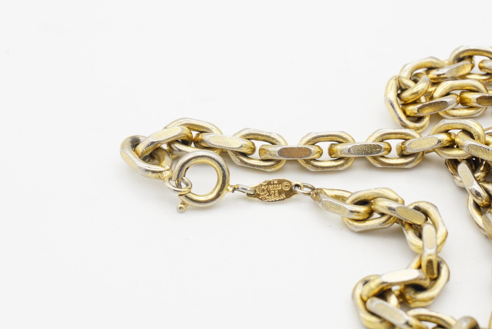 Christian Dior GROSSE 1973 Vintage Versatile Chunky Link Extra Long Necklace en vente 13