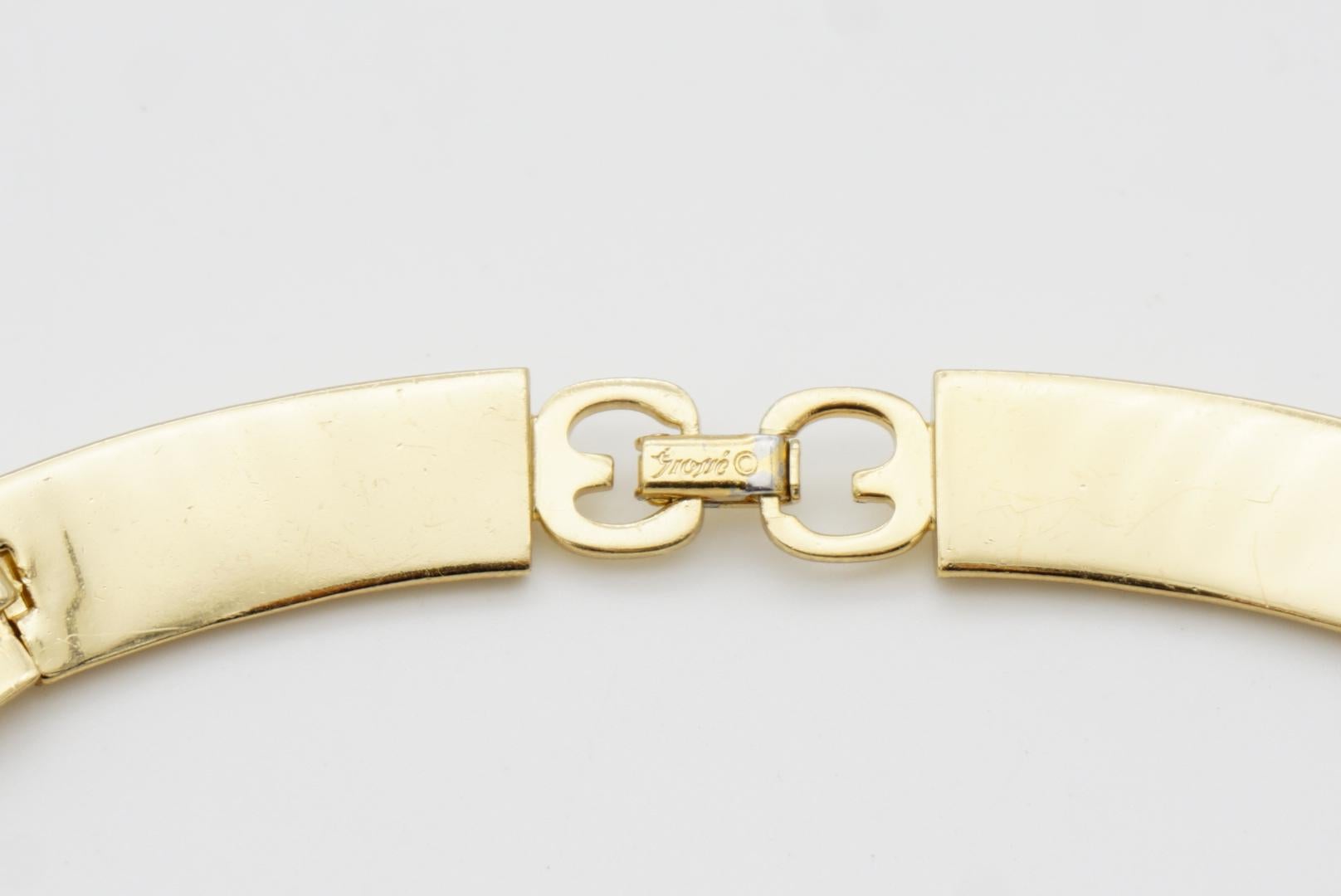 Christian Dior GROSSE 1993 Vintage Crystals Glow Link Choker Collar Necklace For Sale 11