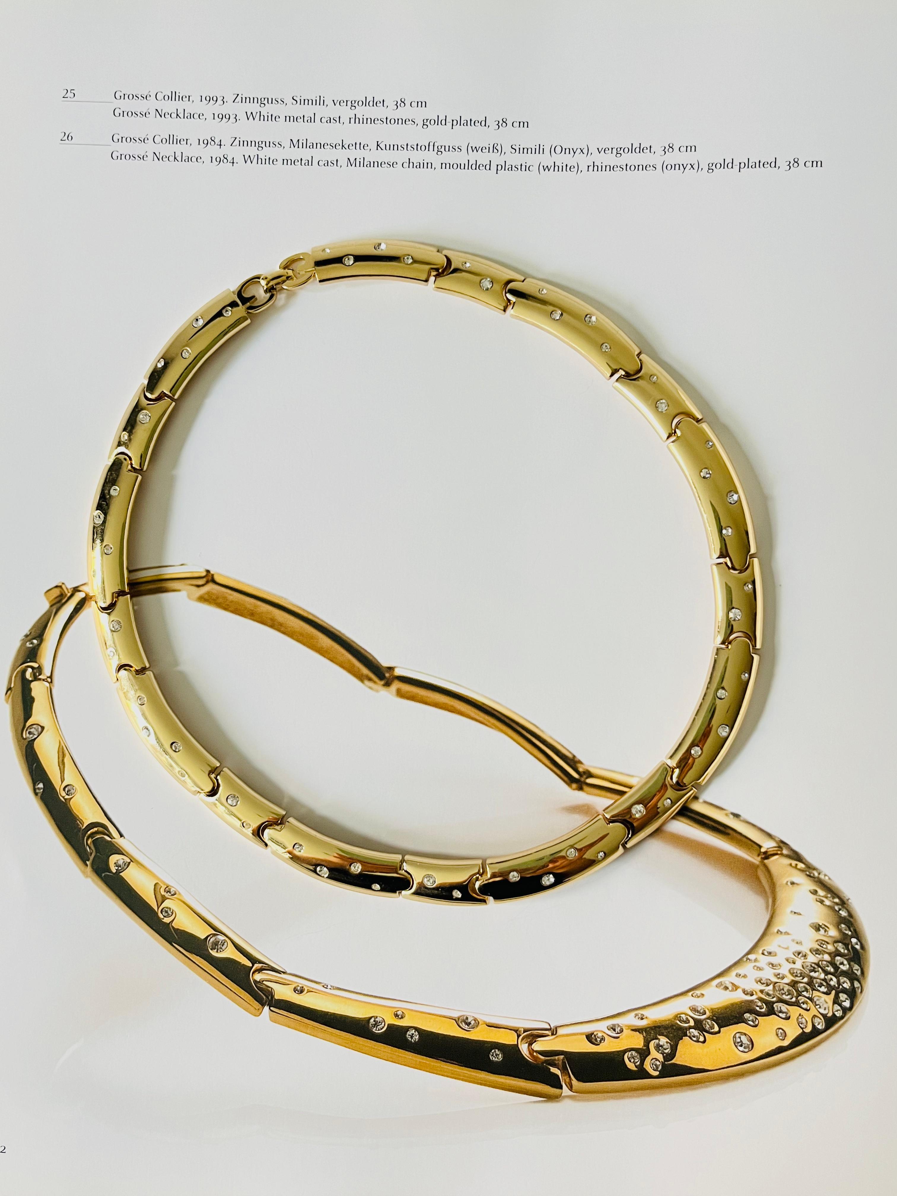 Christian Dior GROSSE 1993 Vintage Crystals Glow Link Choker Collar Necklace In Excellent Condition For Sale In Wokingham, England