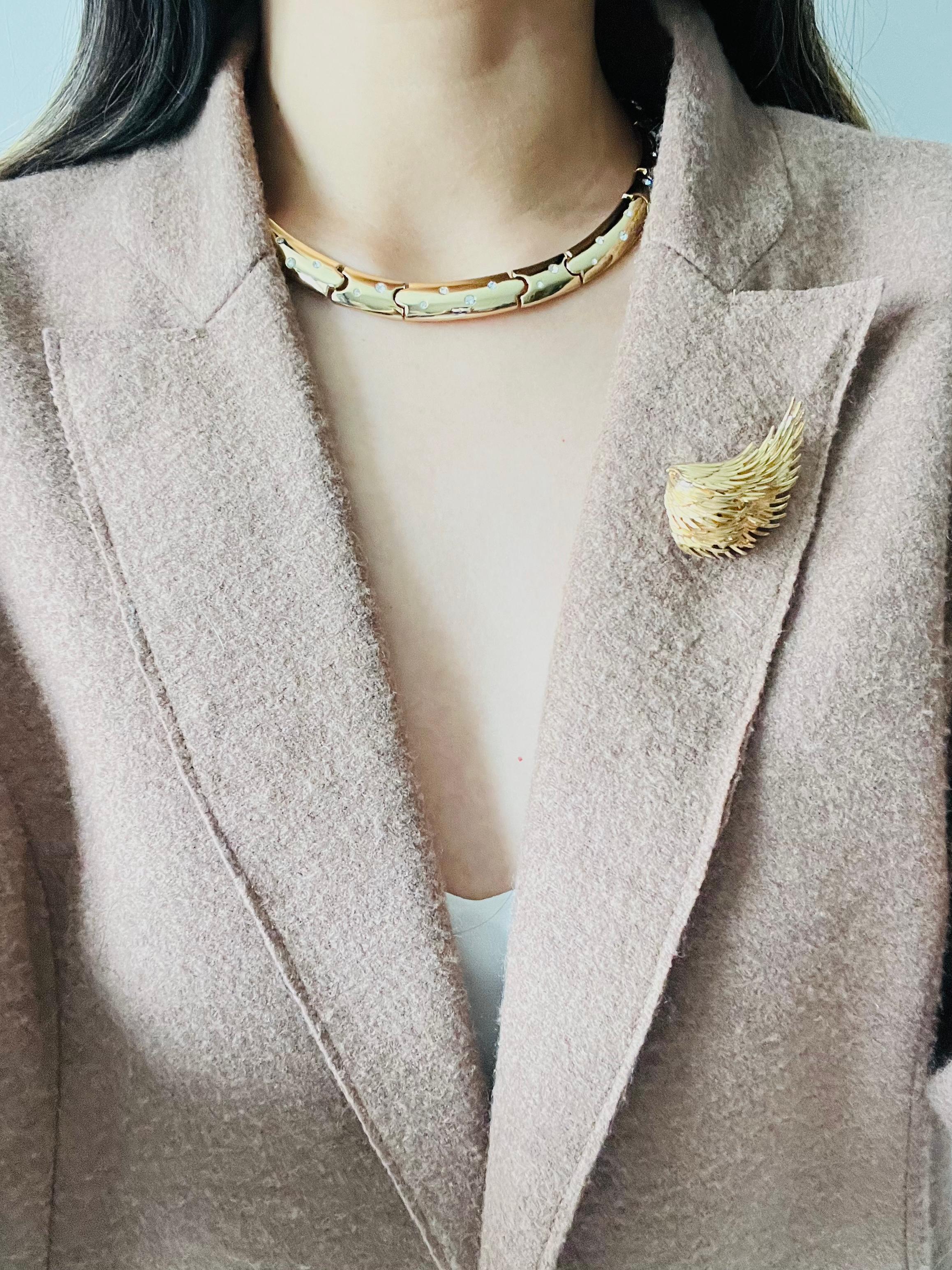 Christian Dior GROSSE 1993 Vintage Crystals Glow Link Choker Collar Necklace For Sale 4