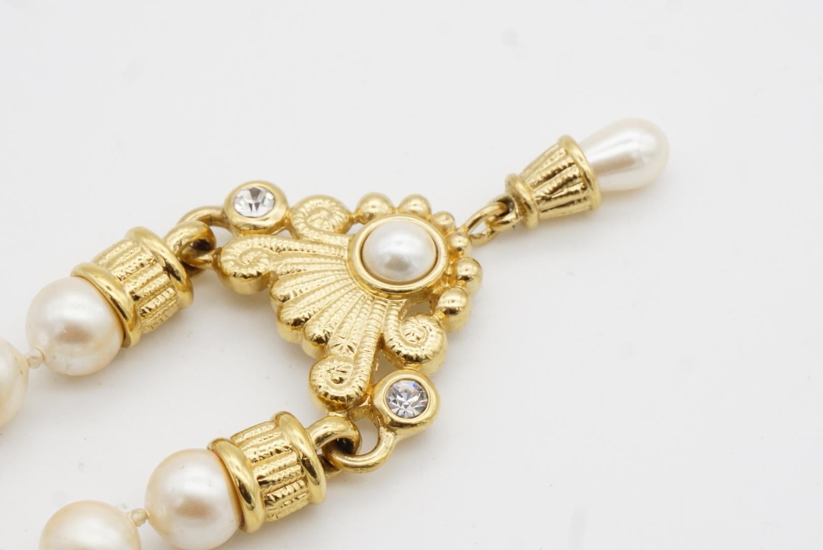 Christian Dior GROSSE Baroque Whole White Pearls Water Drop Crystals Necklace For Sale 7