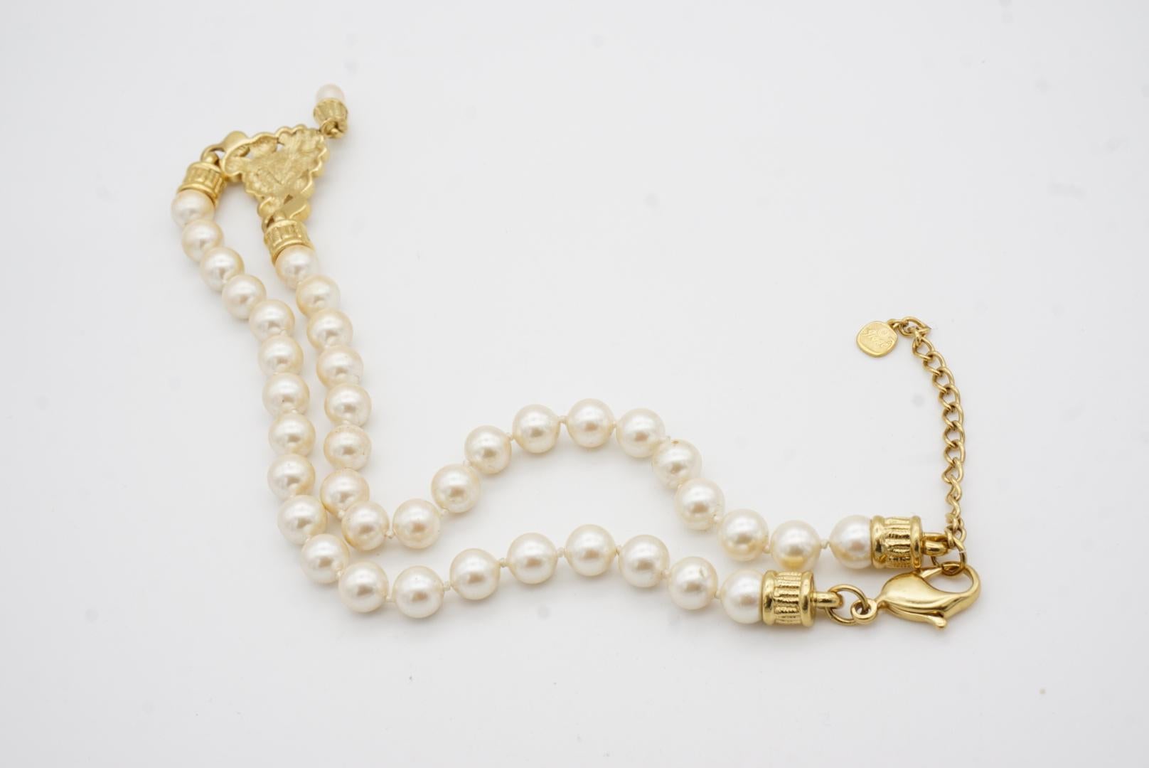 Christian Dior GROSSE Baroque Whole White Pearls Water Drop Crystals Necklace For Sale 9