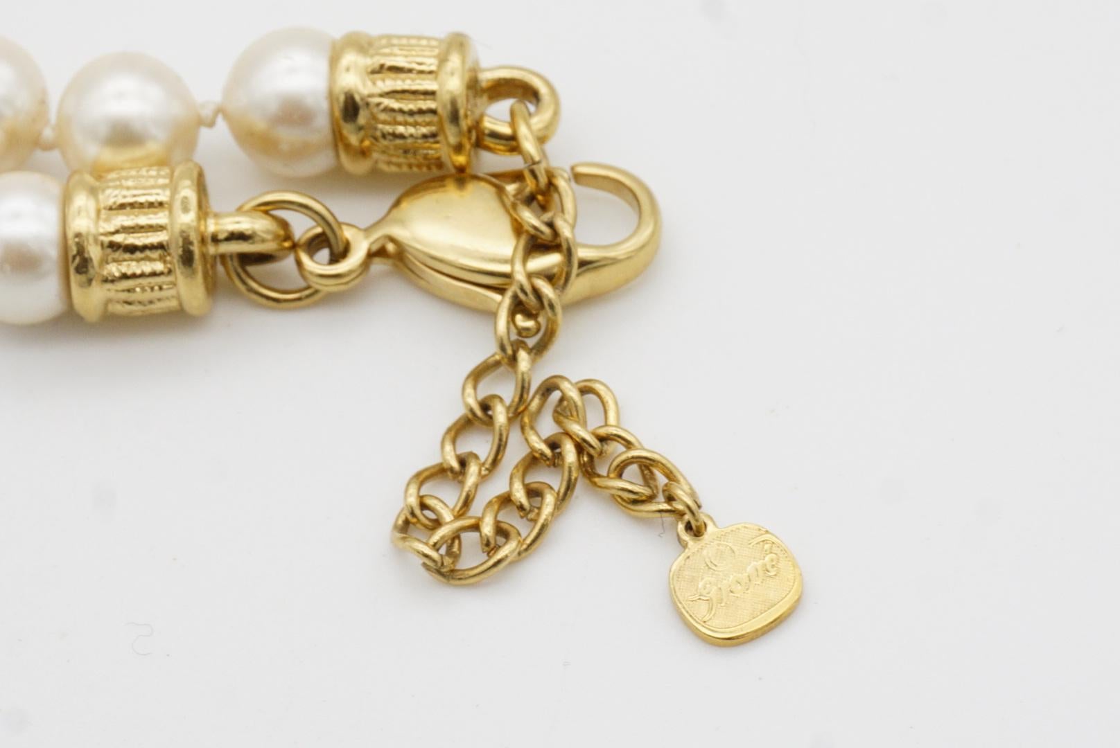 Christian Dior GROSSE Baroque Whole White Pearls Water Drop Crystals Necklace For Sale 10
