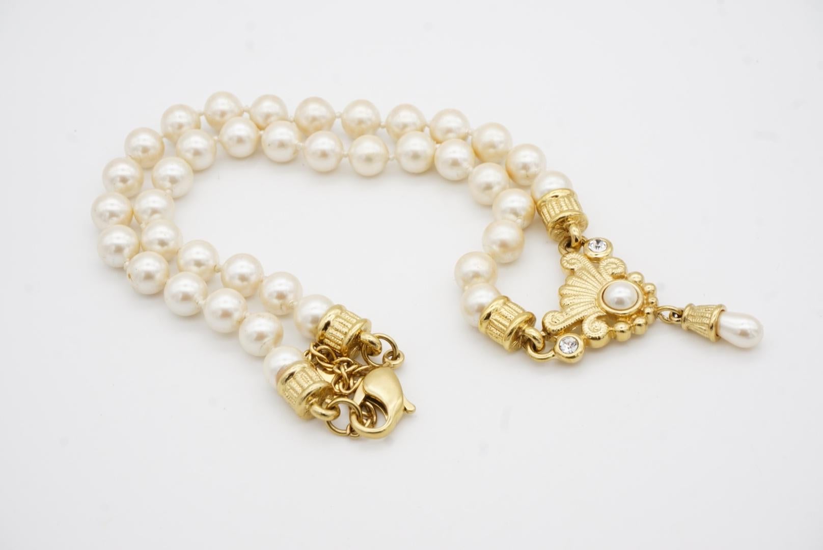 Christian Dior GROSSE Baroque Whole White Pearls Water Drop Crystals Necklace For Sale 11