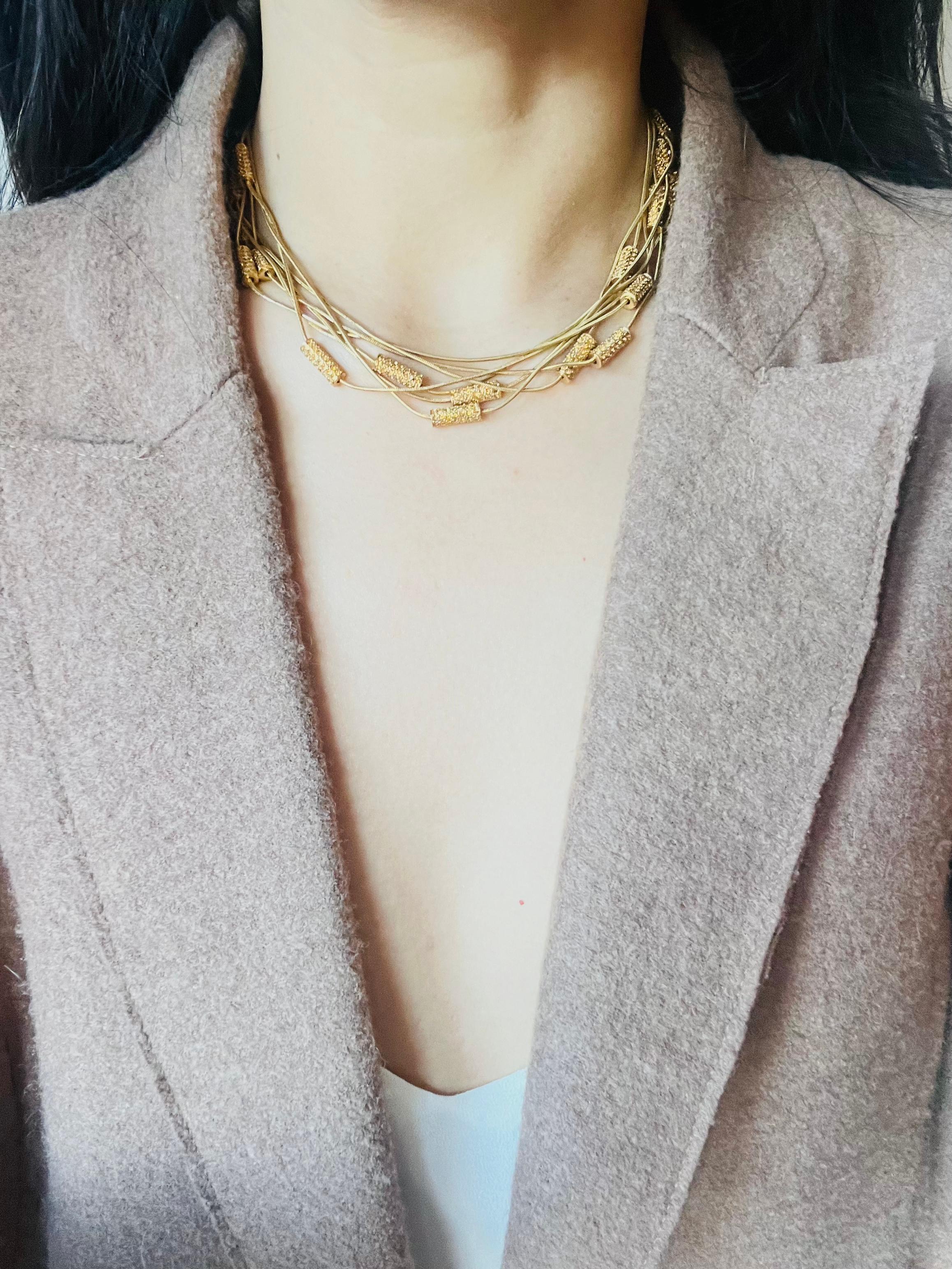 Christian Dior GROSSE Citrine Crystals Bar Six Strands Layers Necklace Bracelet For Sale 6