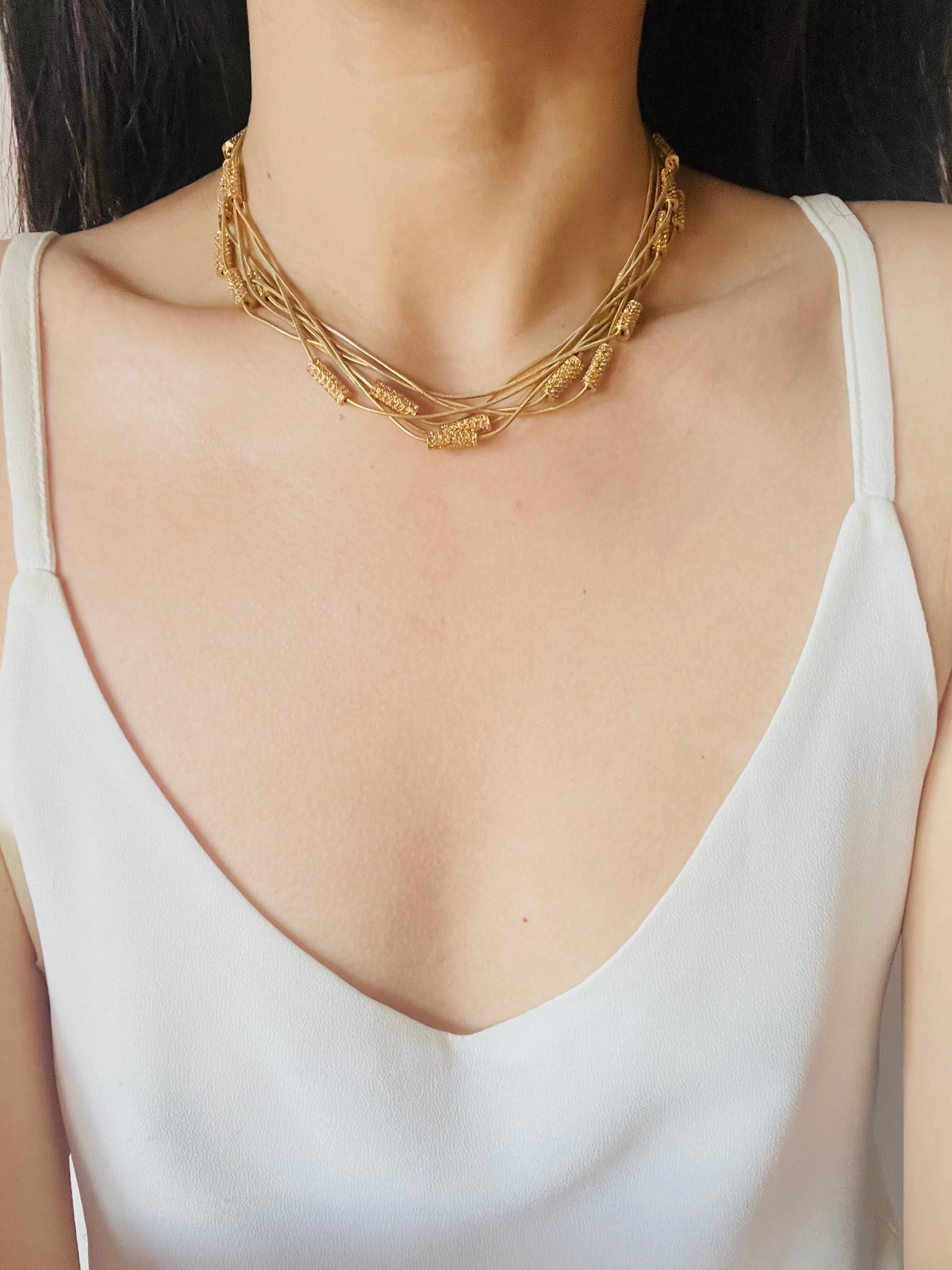 Christian Dior GROSSE Citrine Crystals Bar Six Strands Layers Necklace Bracelet For Sale 7