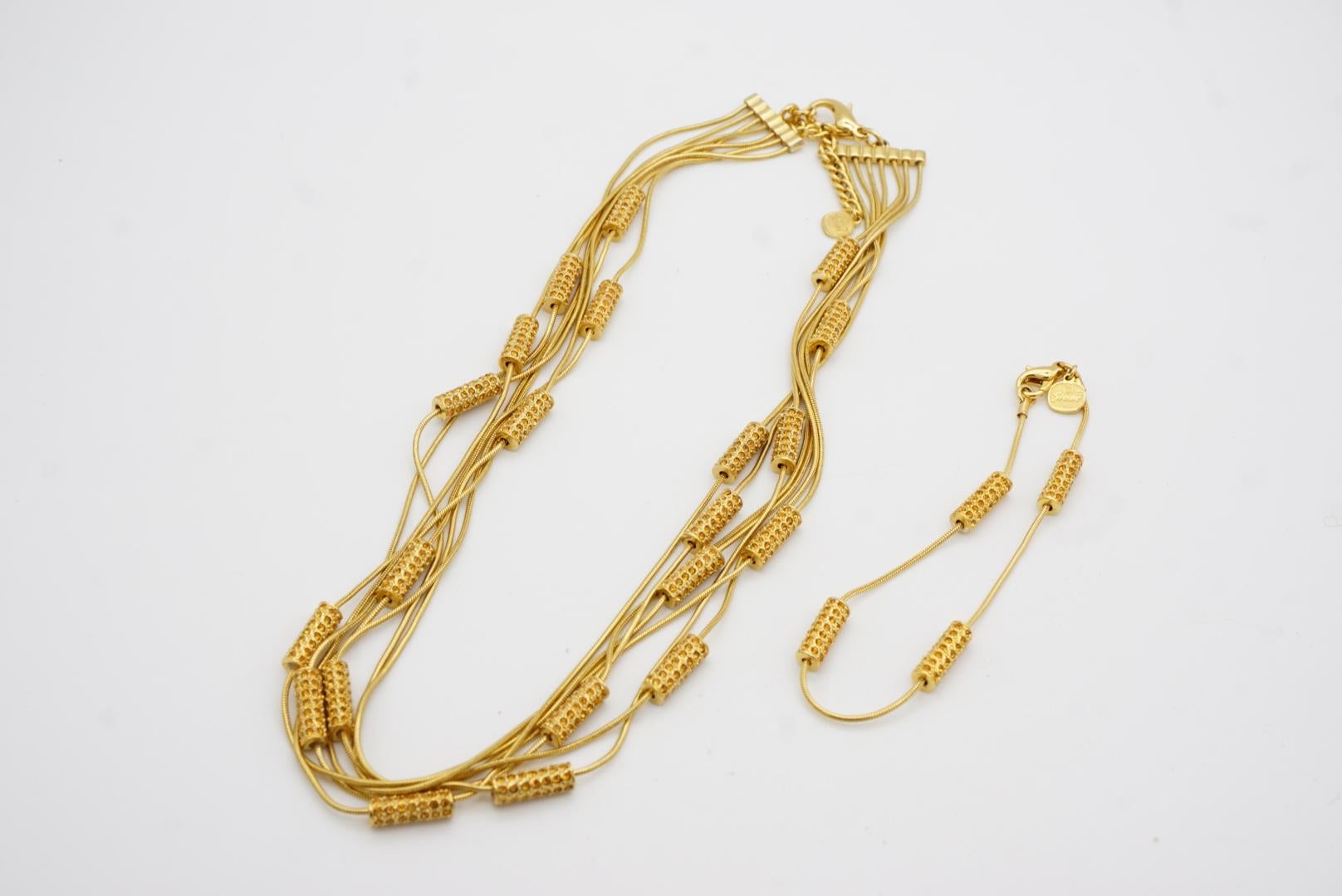 Christian Dior GROSSE Citrine Crystals Bar Six Strands Layers Necklace Bracelet For Sale 9
