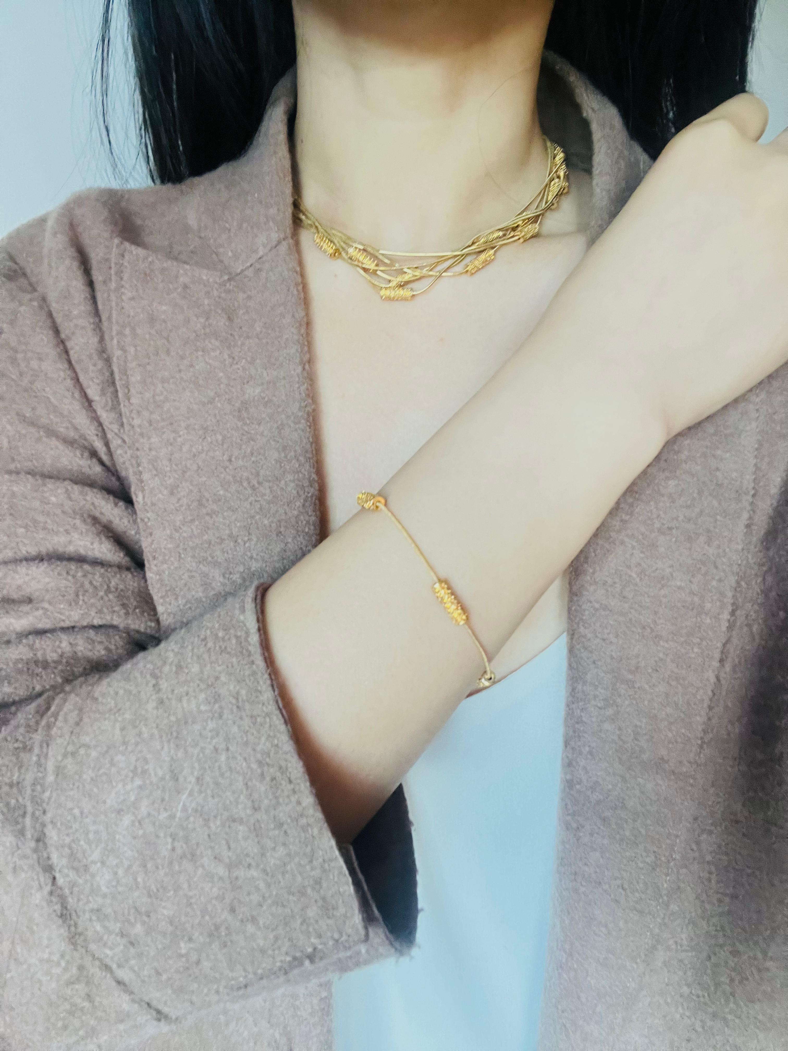 Christian Dior GROSSE Citrine Crystals Bar Six Strands Layers Necklace Bracelet For Sale 2